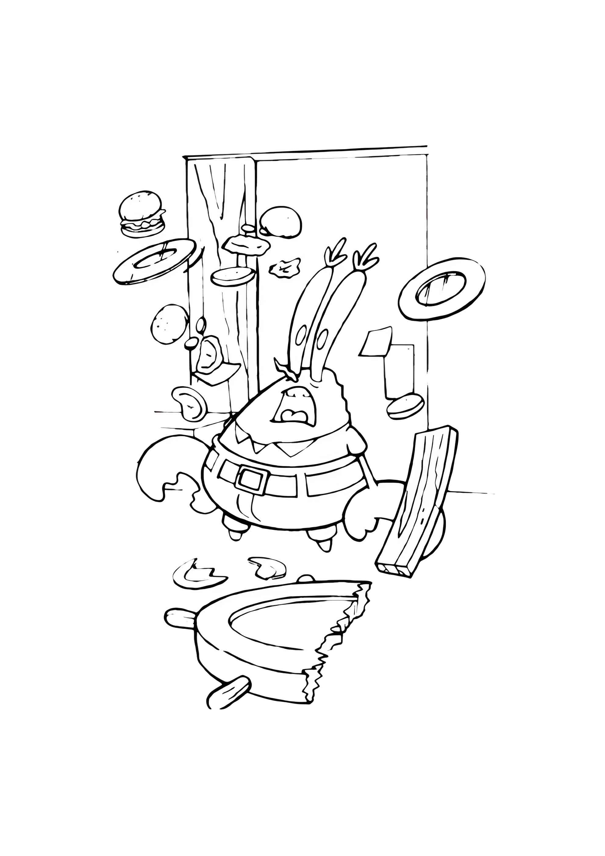 Раскраска Губка Боб поварёнок