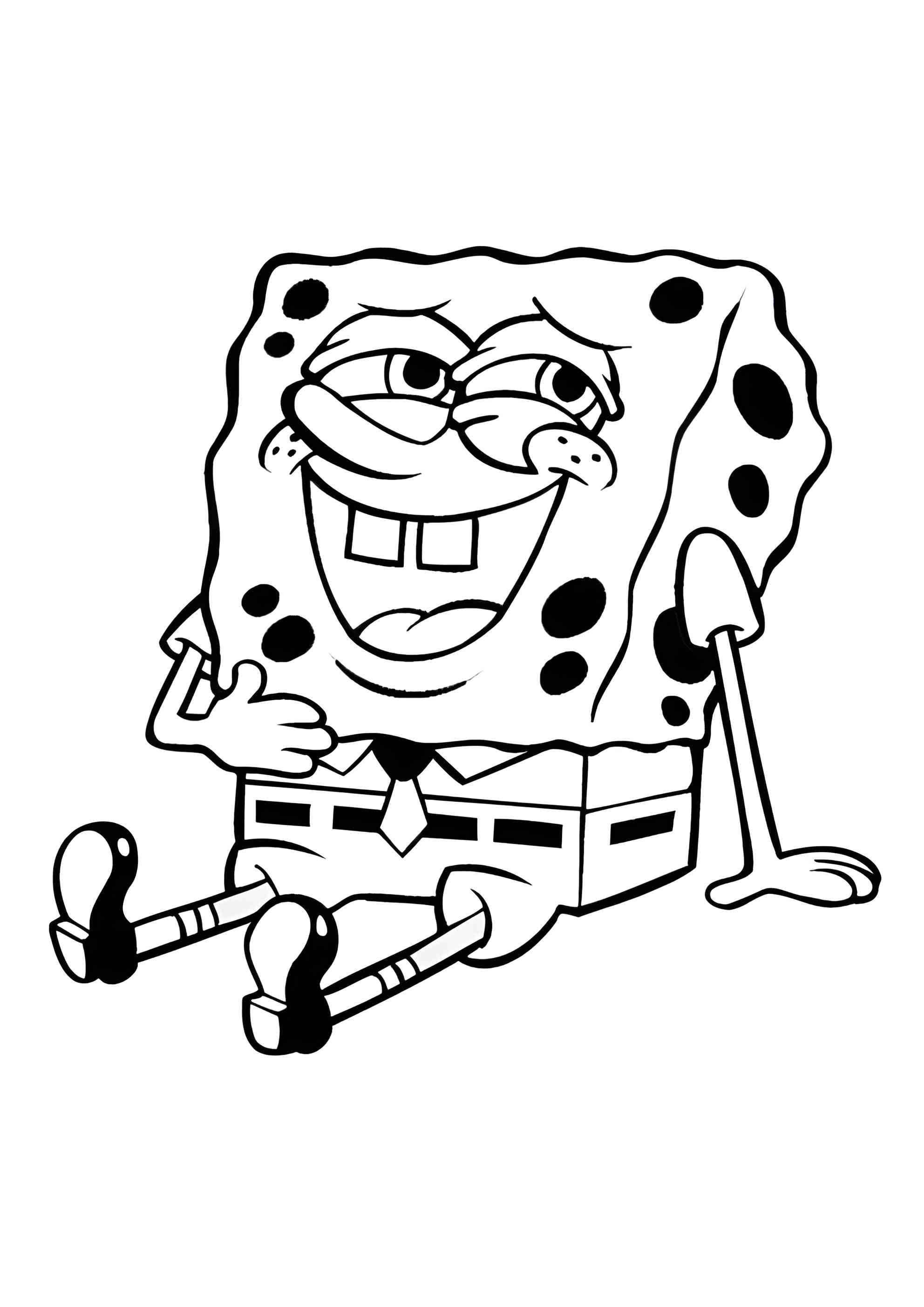 Раскраска Губка Боб смеётся