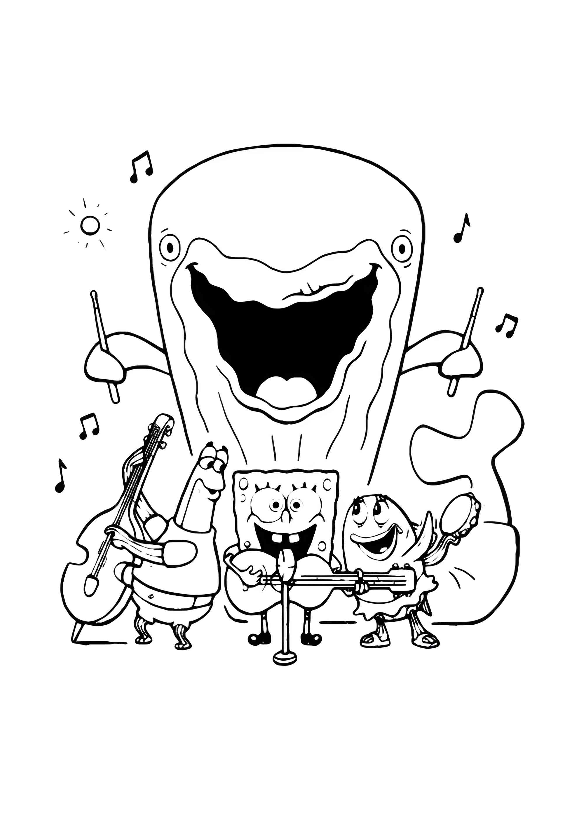 Раскраска Губка Боб в прыжке