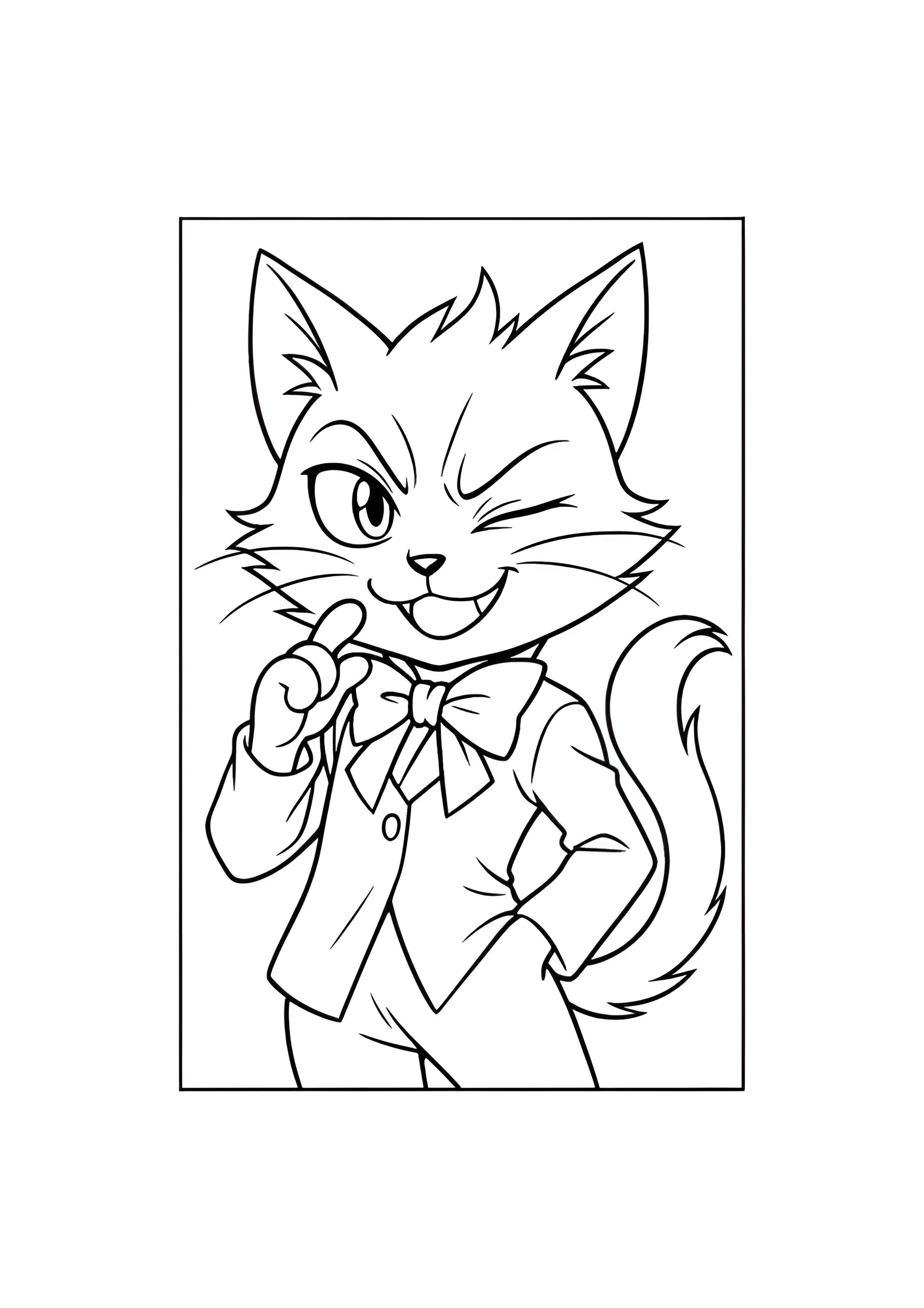 Раскраска Хитрющий кот