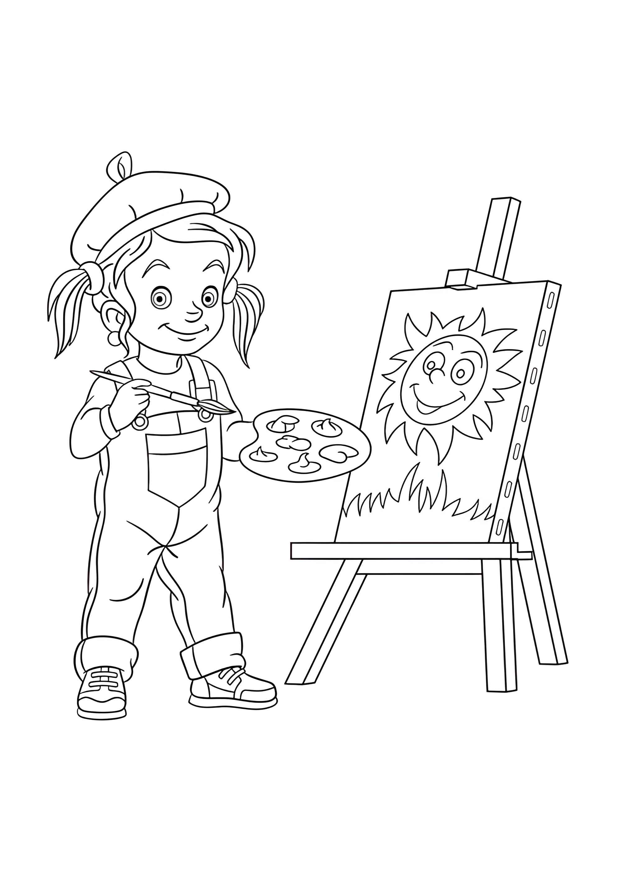 Раскраска Художник