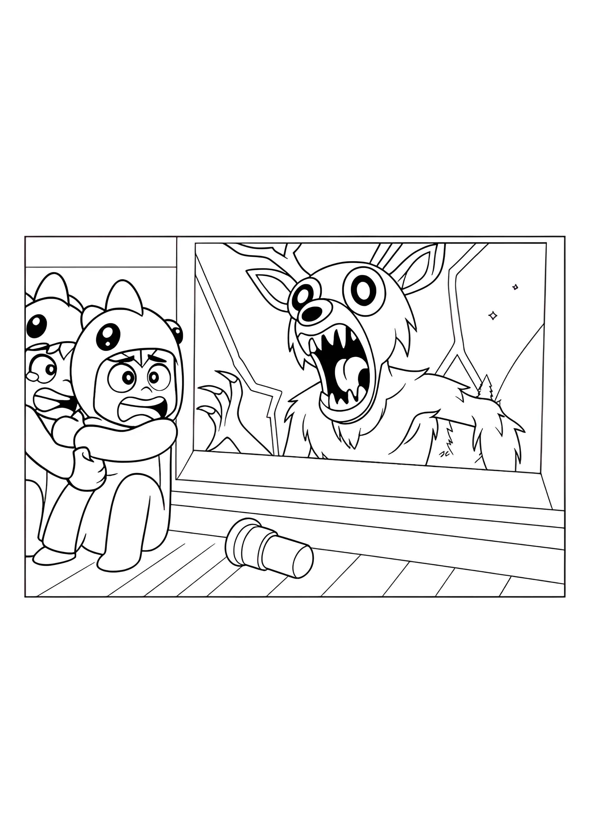 Раскраска Игроки прячутся от Вендиго