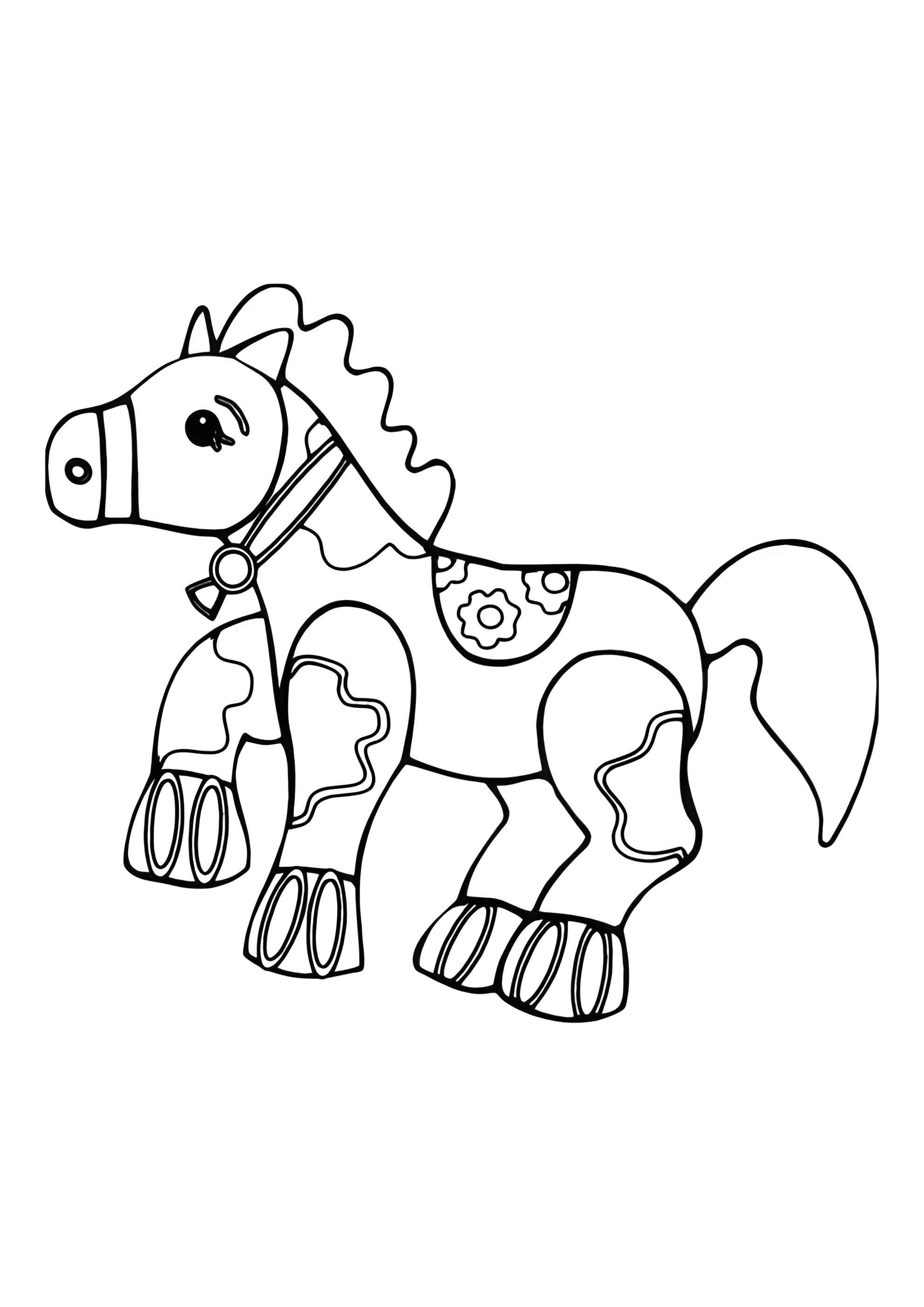 Раскраска Игрушечная лошадка