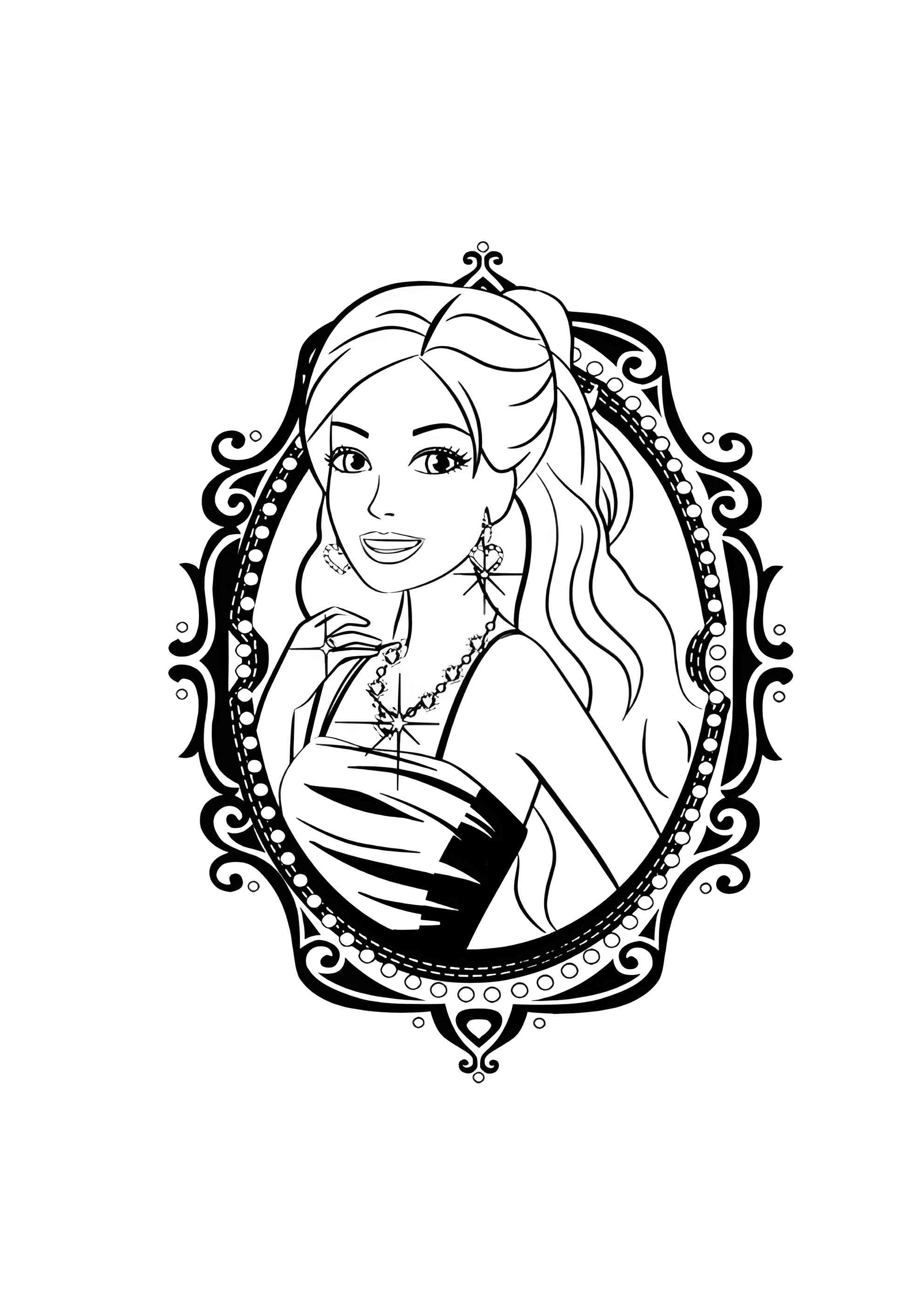 Раскраска Картина с Барби