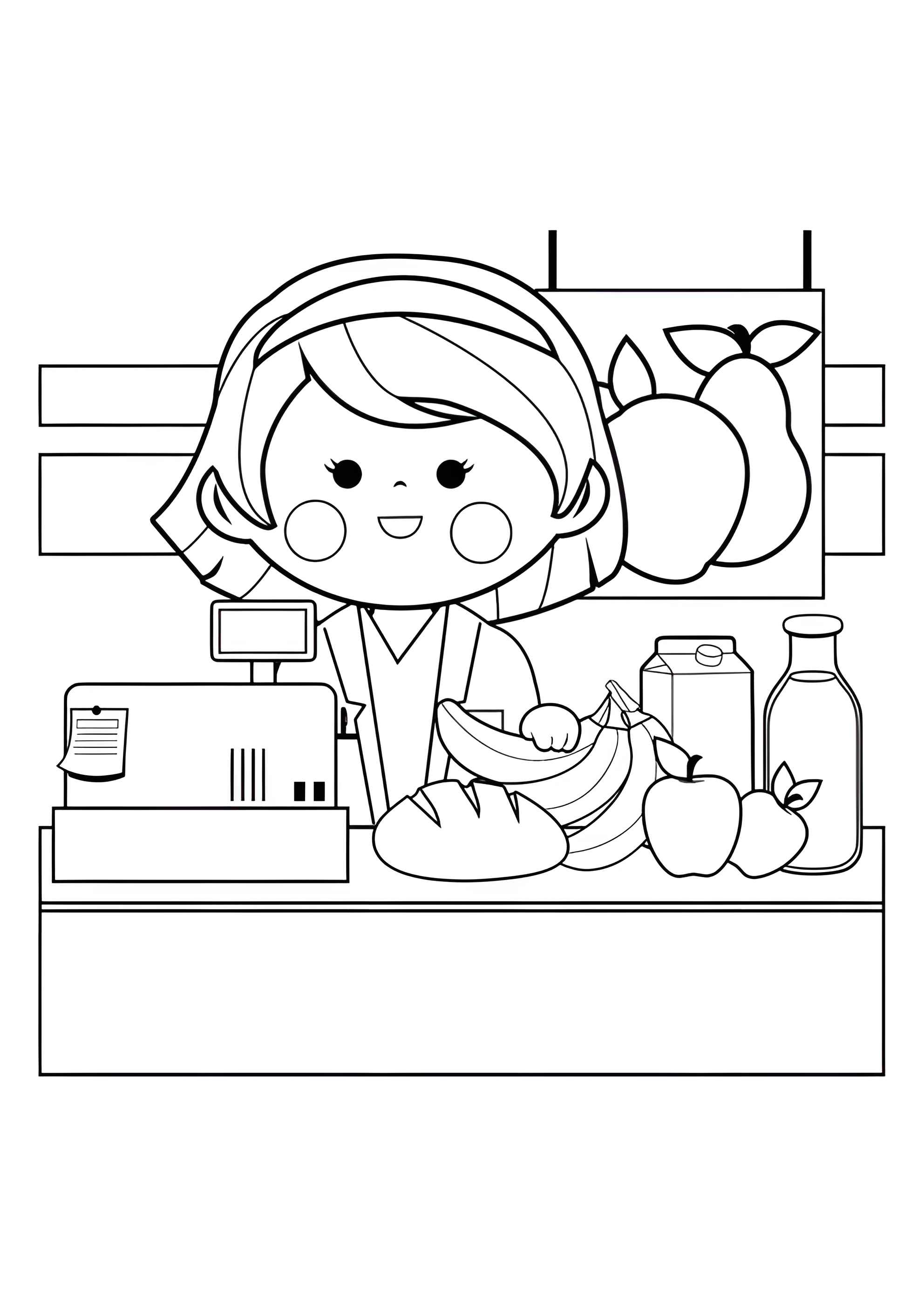 Раскраска Кассир