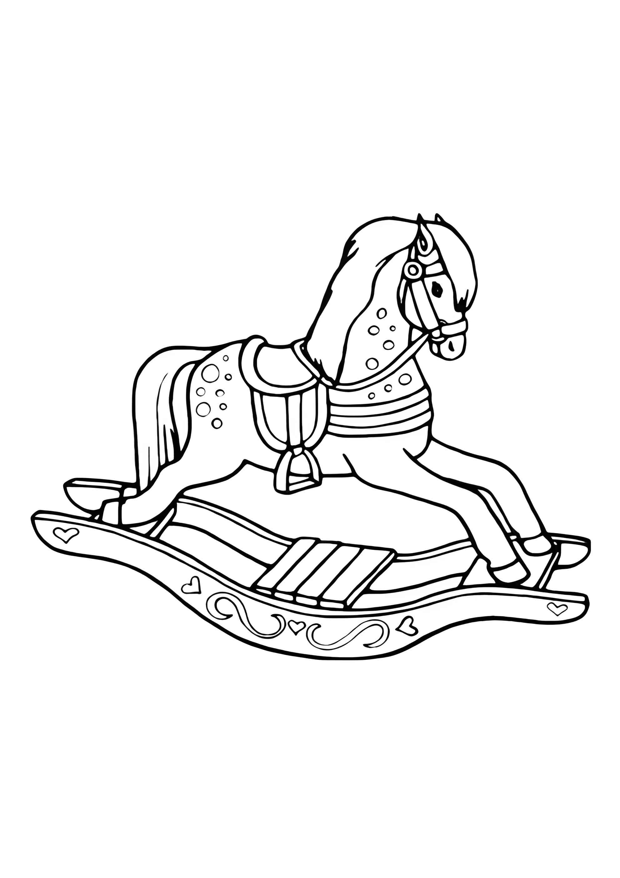 Раскраска Катающаяся лошадь-игрушка