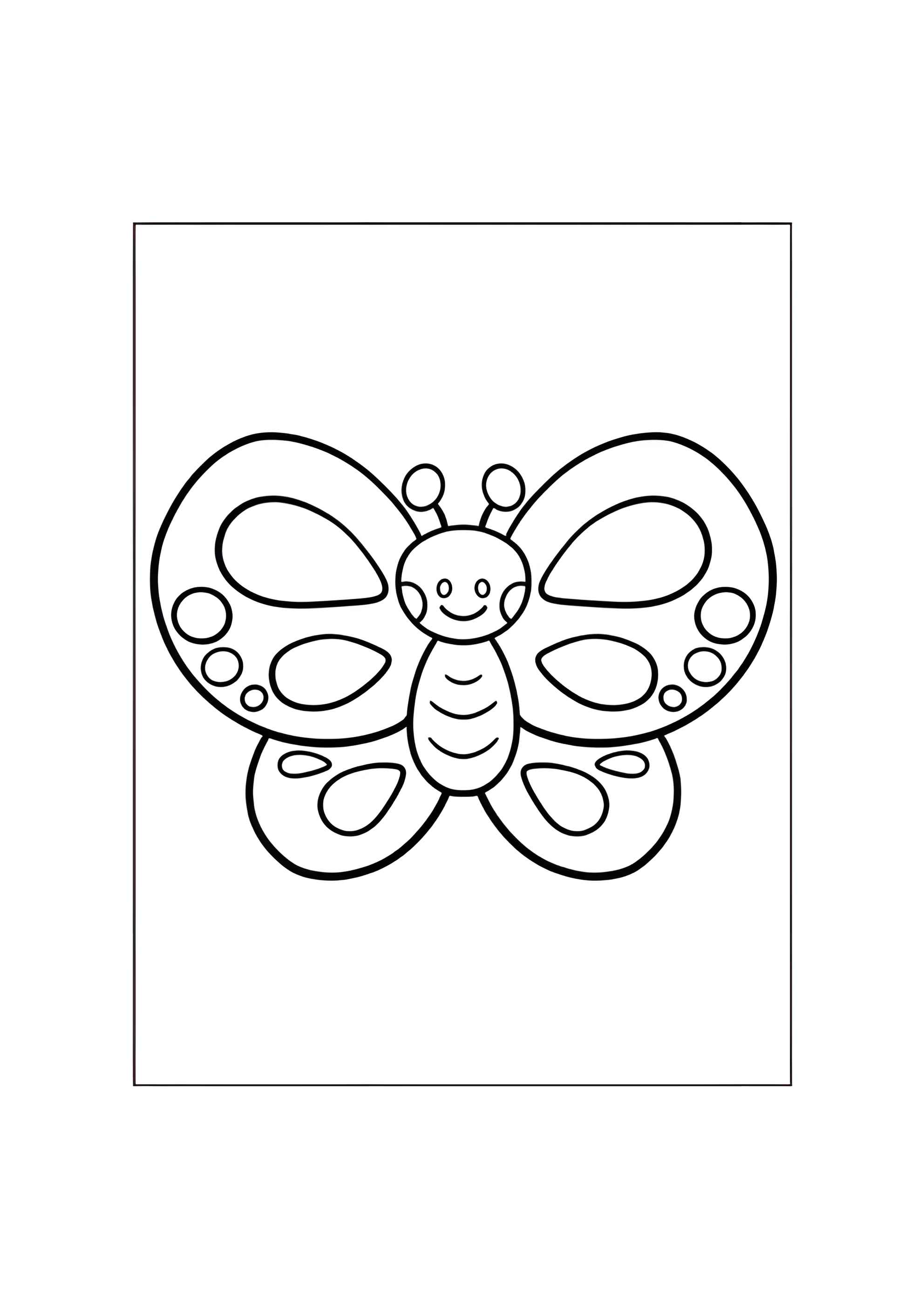 Раскраска Кавайи бабочка