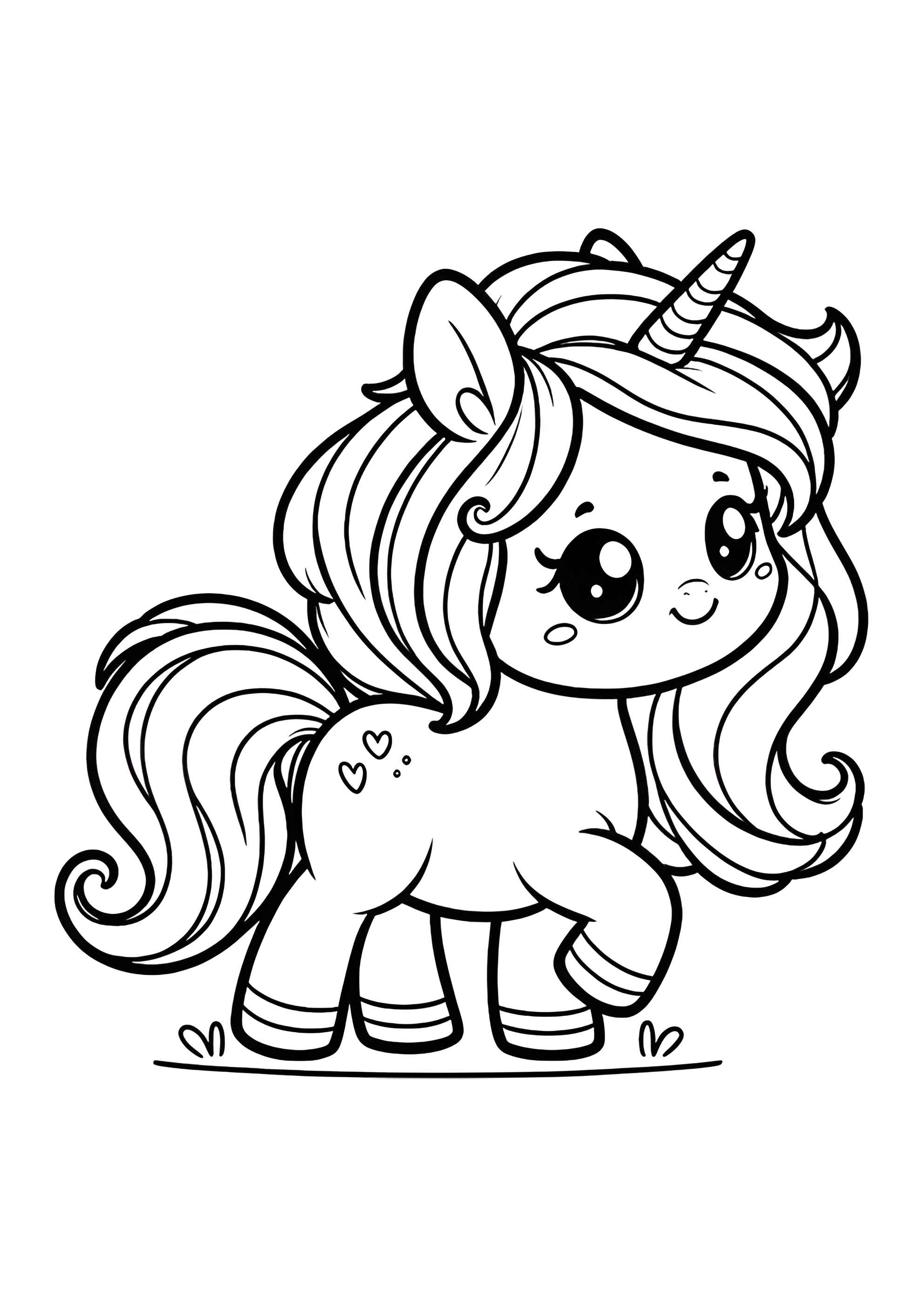 Раскраска Кавайная единорожка