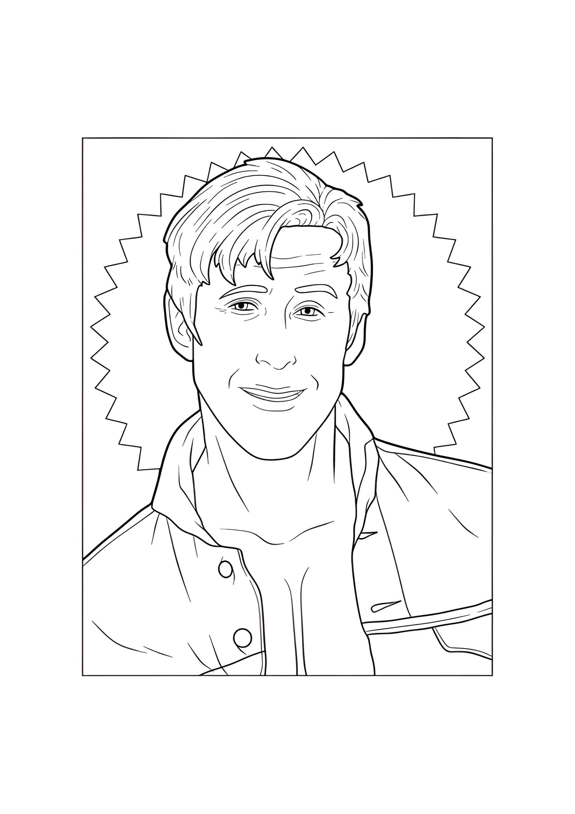 Раскраска Кен Райан Гослинг