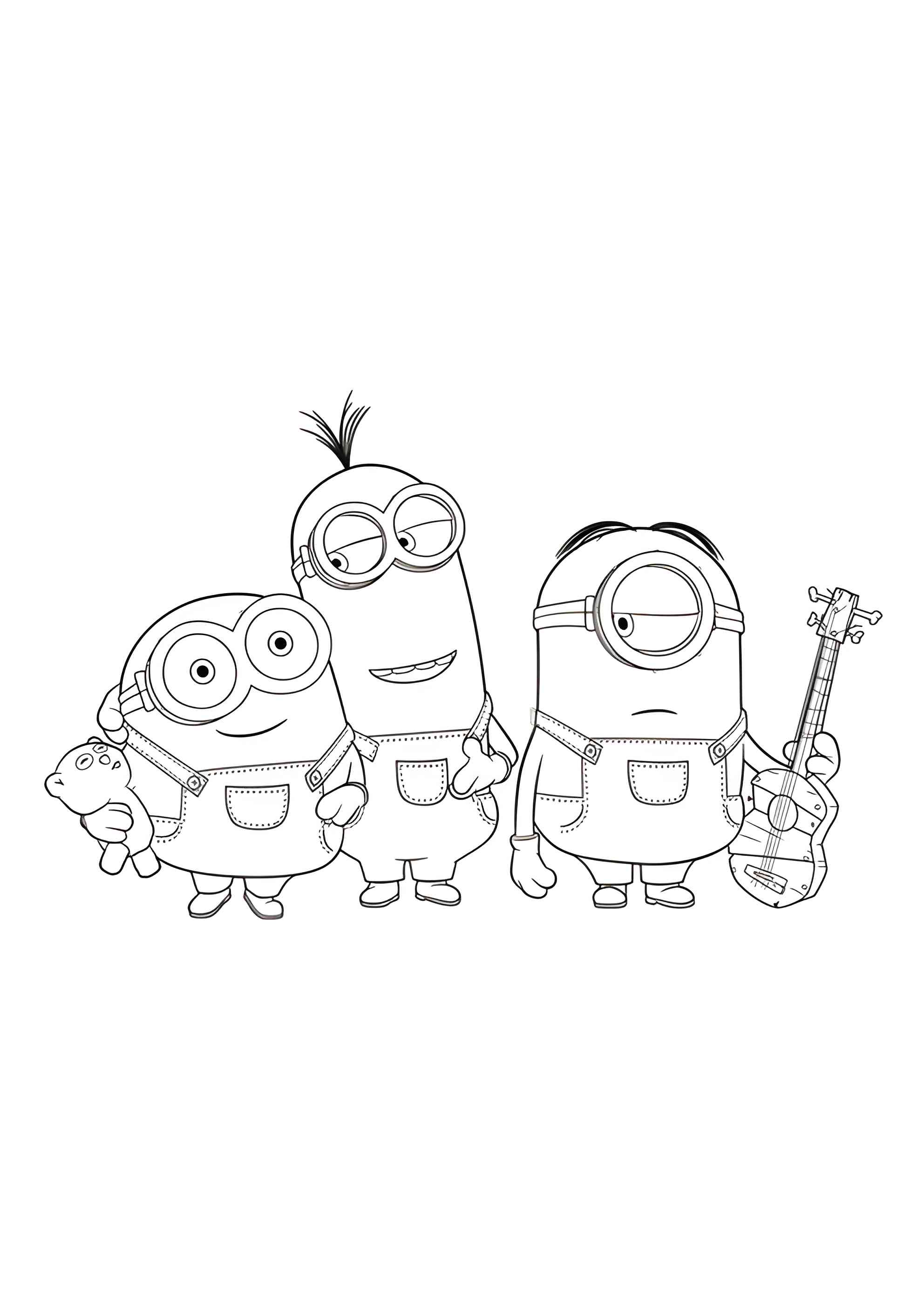 Раскраска Кевин, Стюарт и Боб