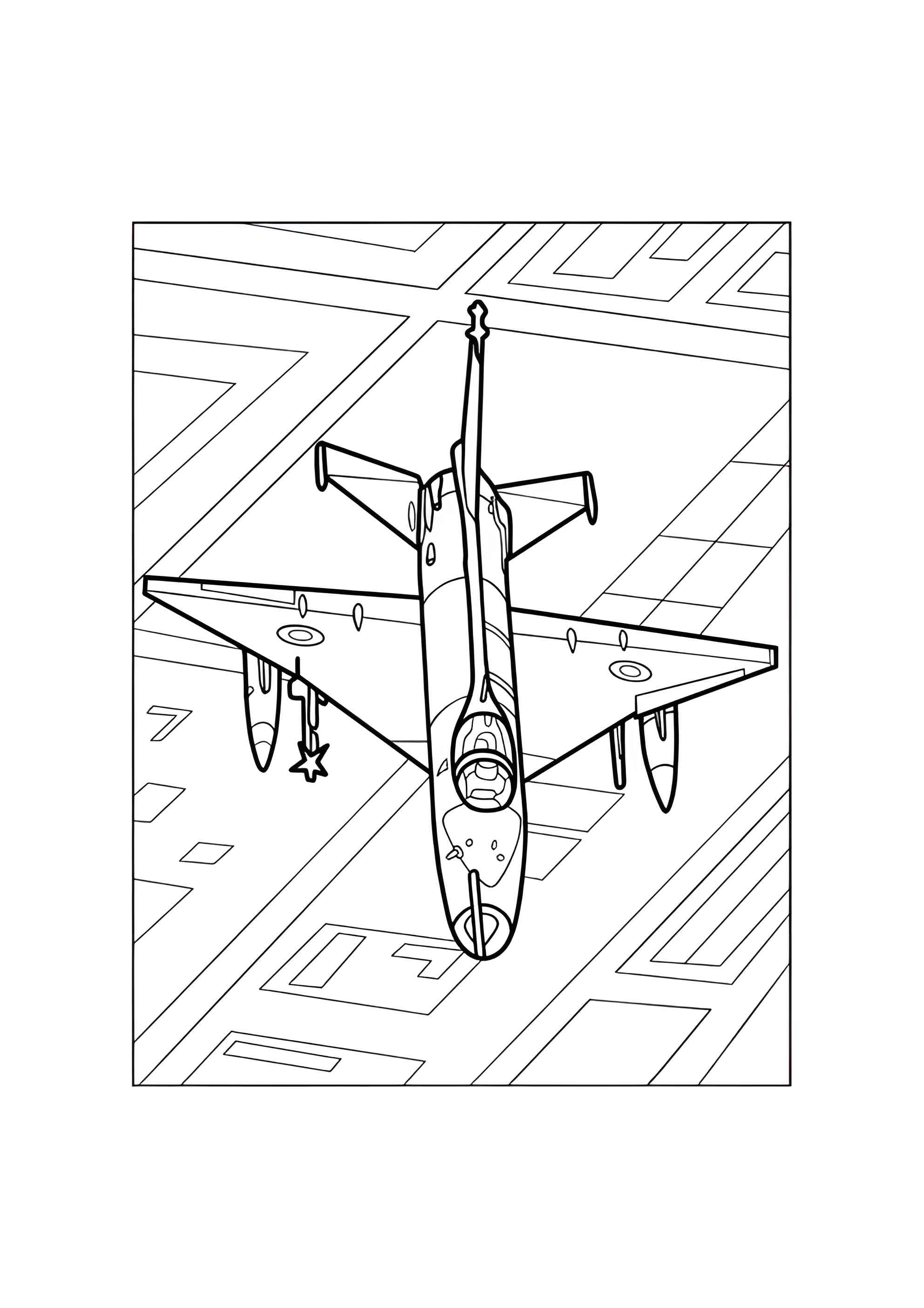 Раскраска Китайский истребитель Чэнду J-7 на базе МиГ-21