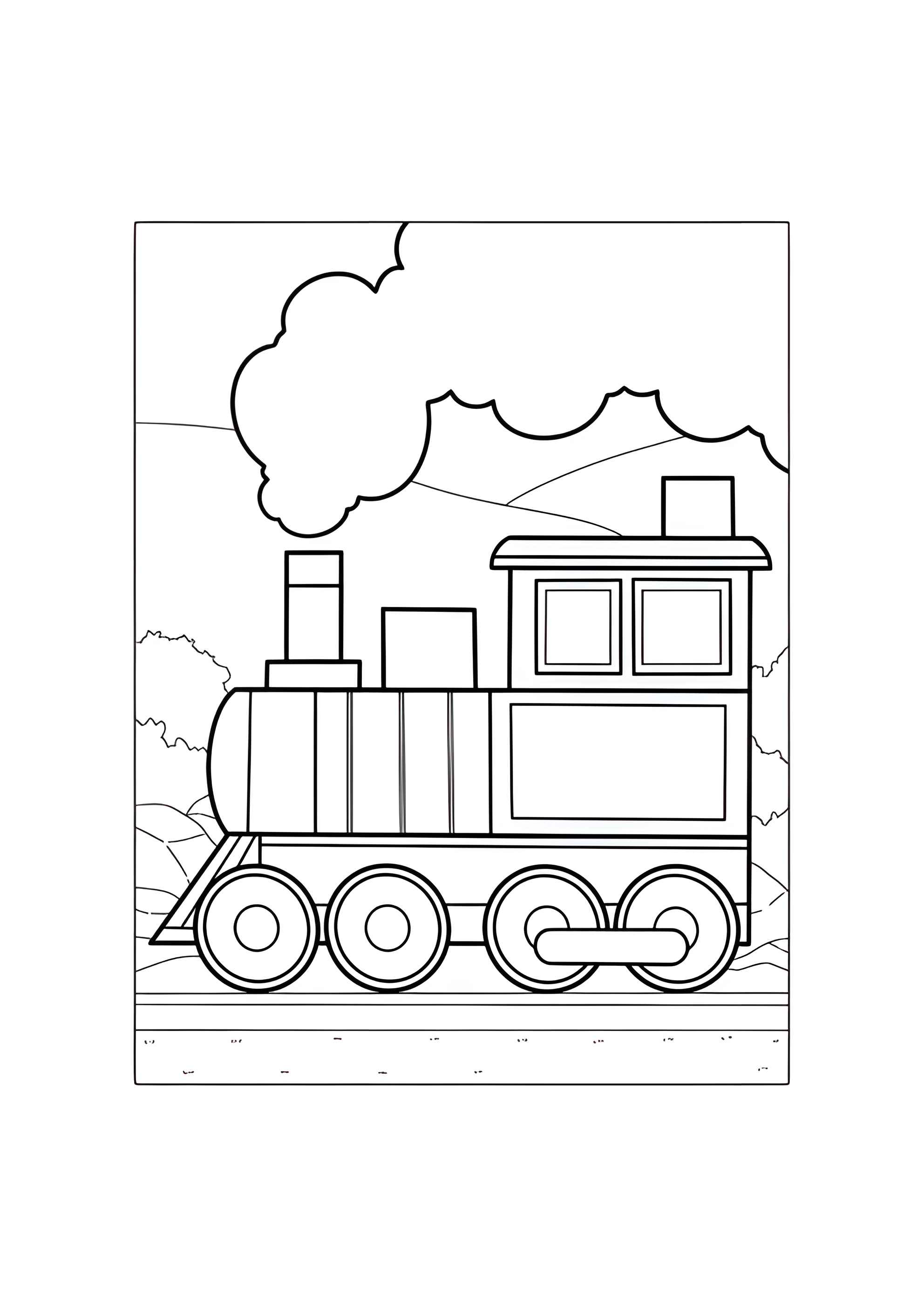 Раскраска Классический паровоз