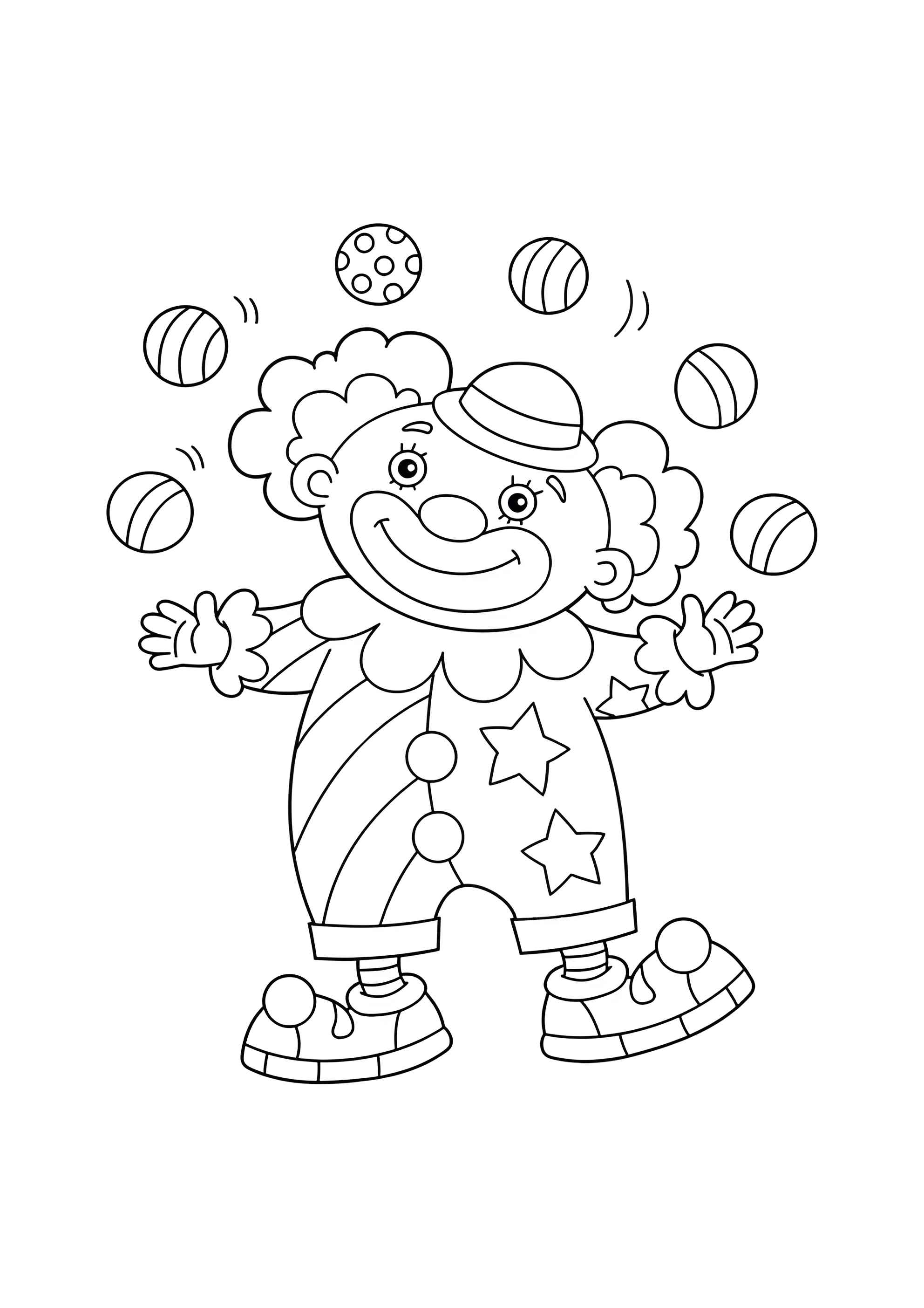 Раскраска Клоун