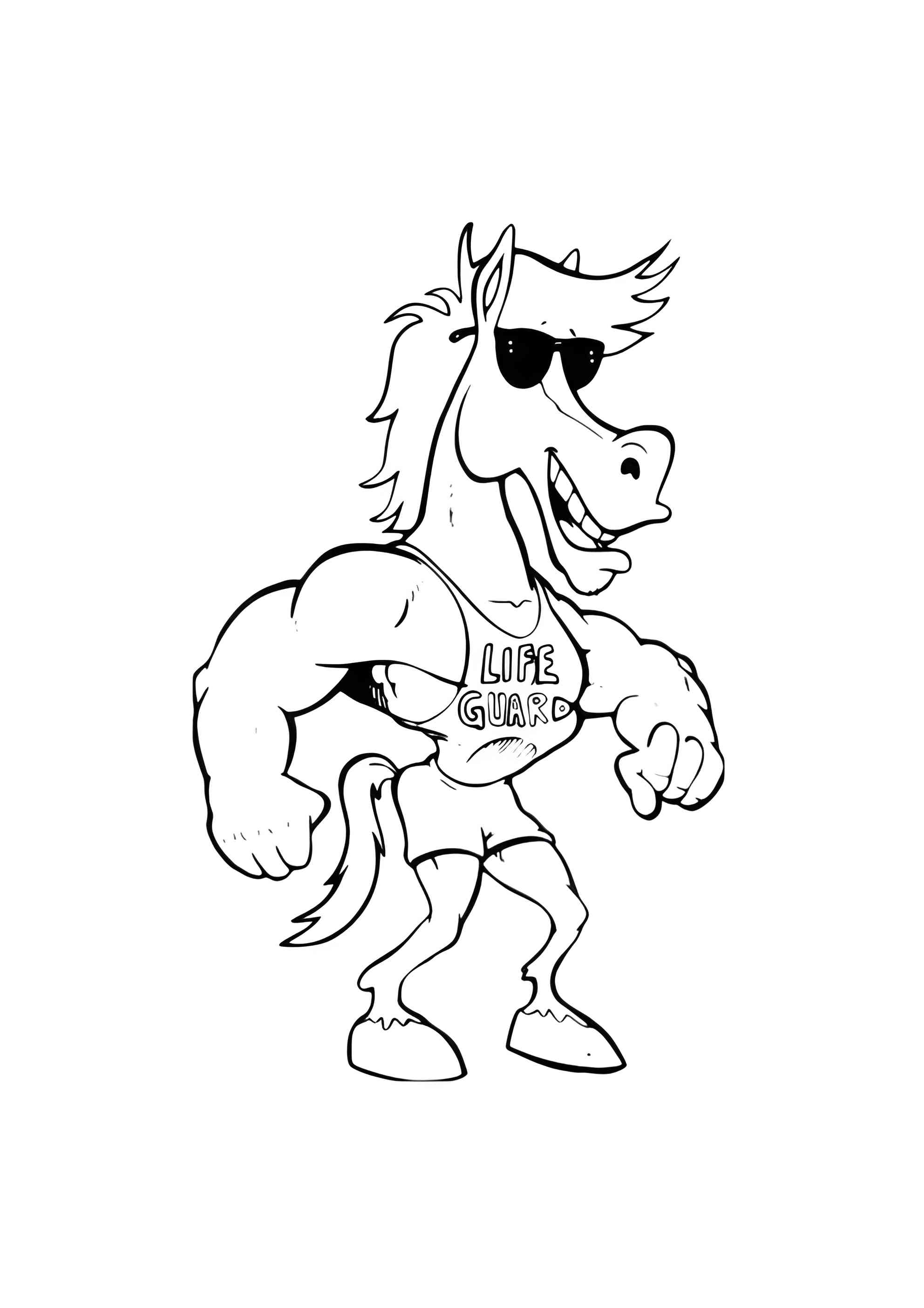 Раскраска Конь-силач