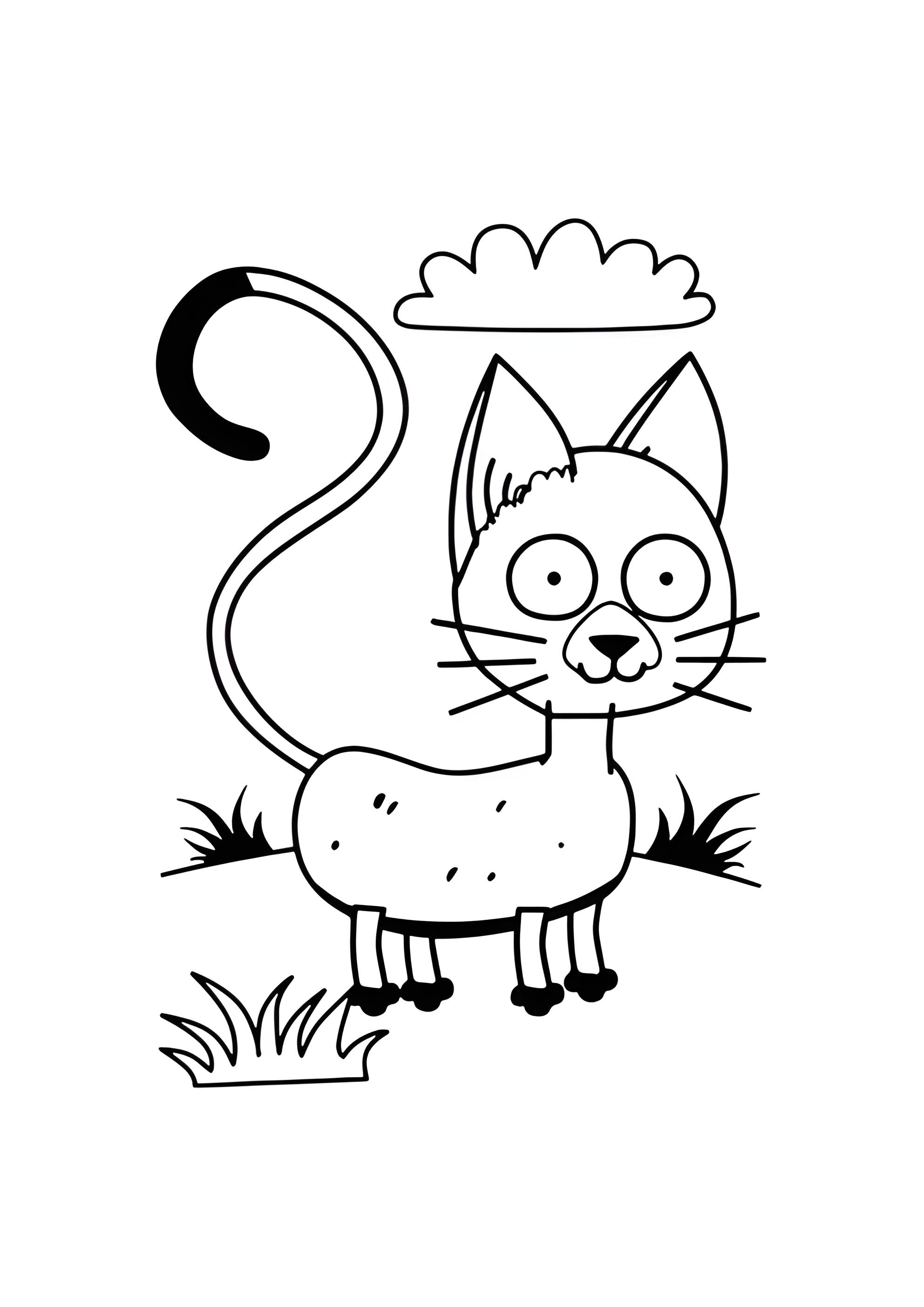 Раскраска Кошка из Синего Трактора