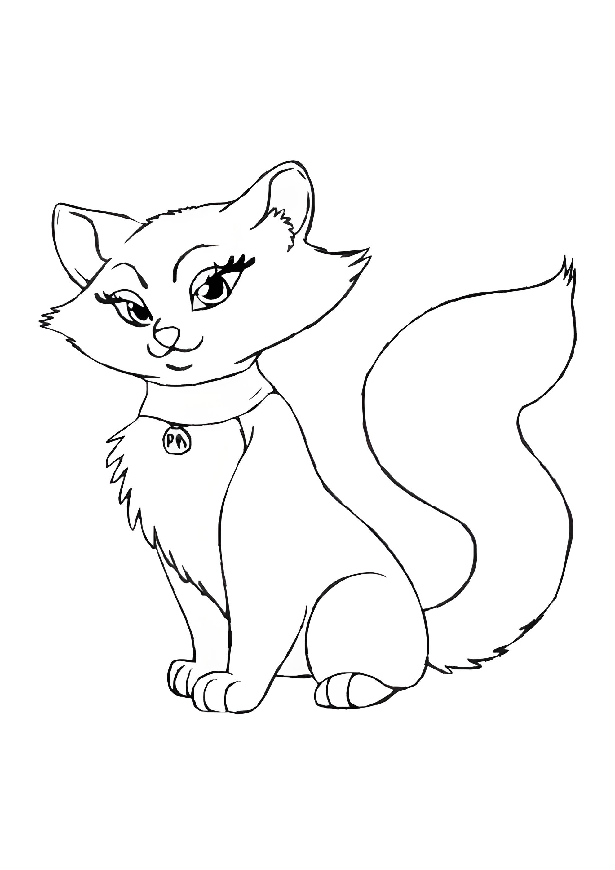 Раскраска Кошка-маркиза
