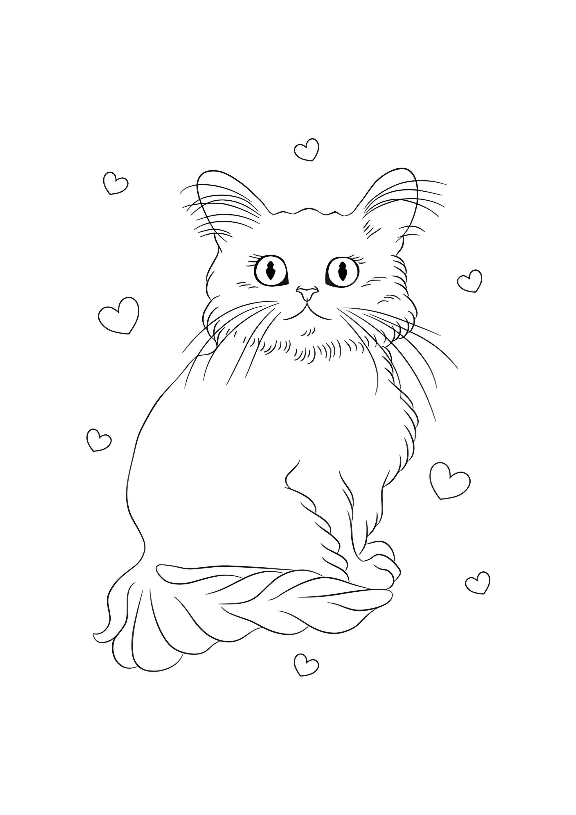 Раскраска Кошка мяу