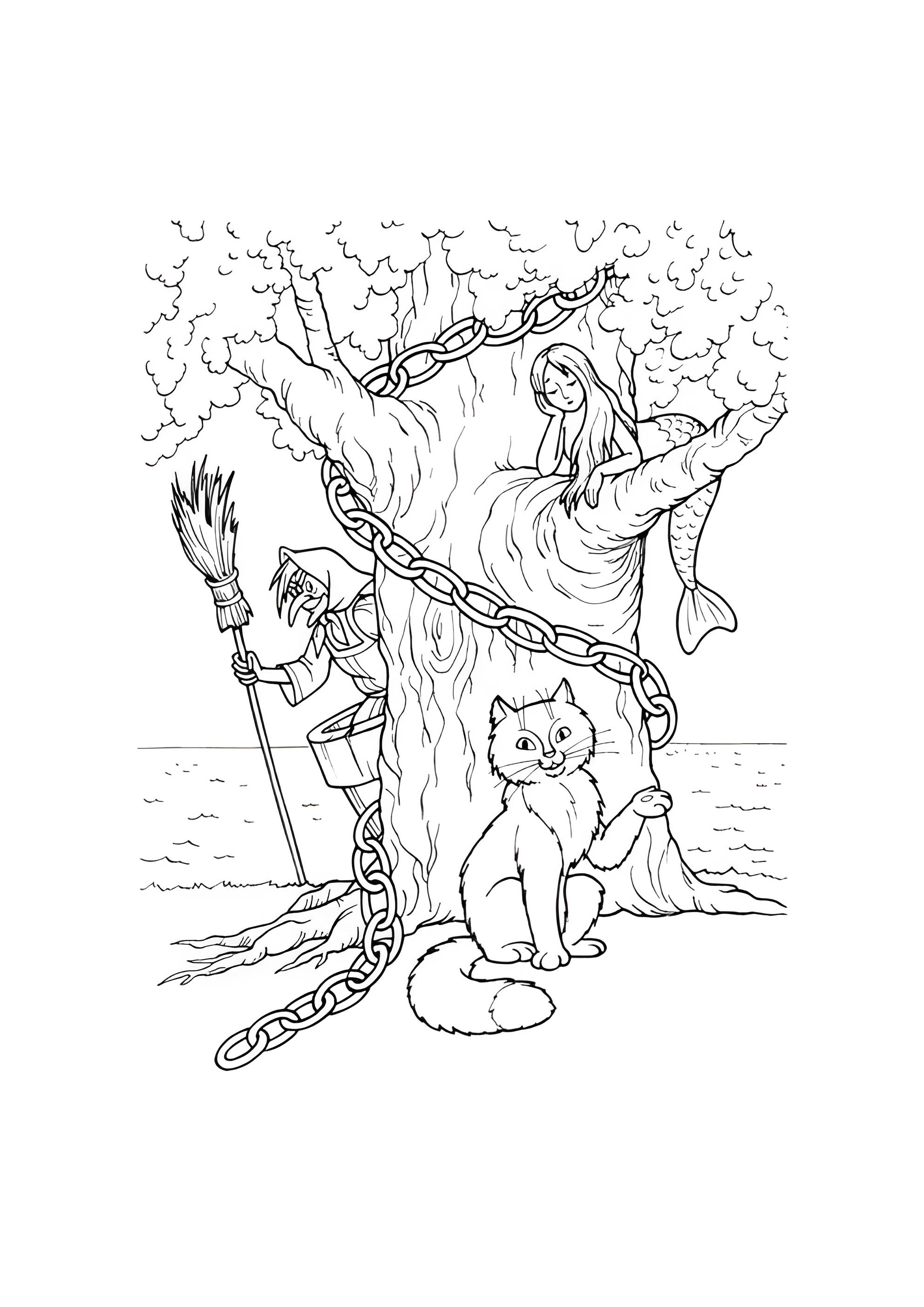 Раскраска Кот ученый