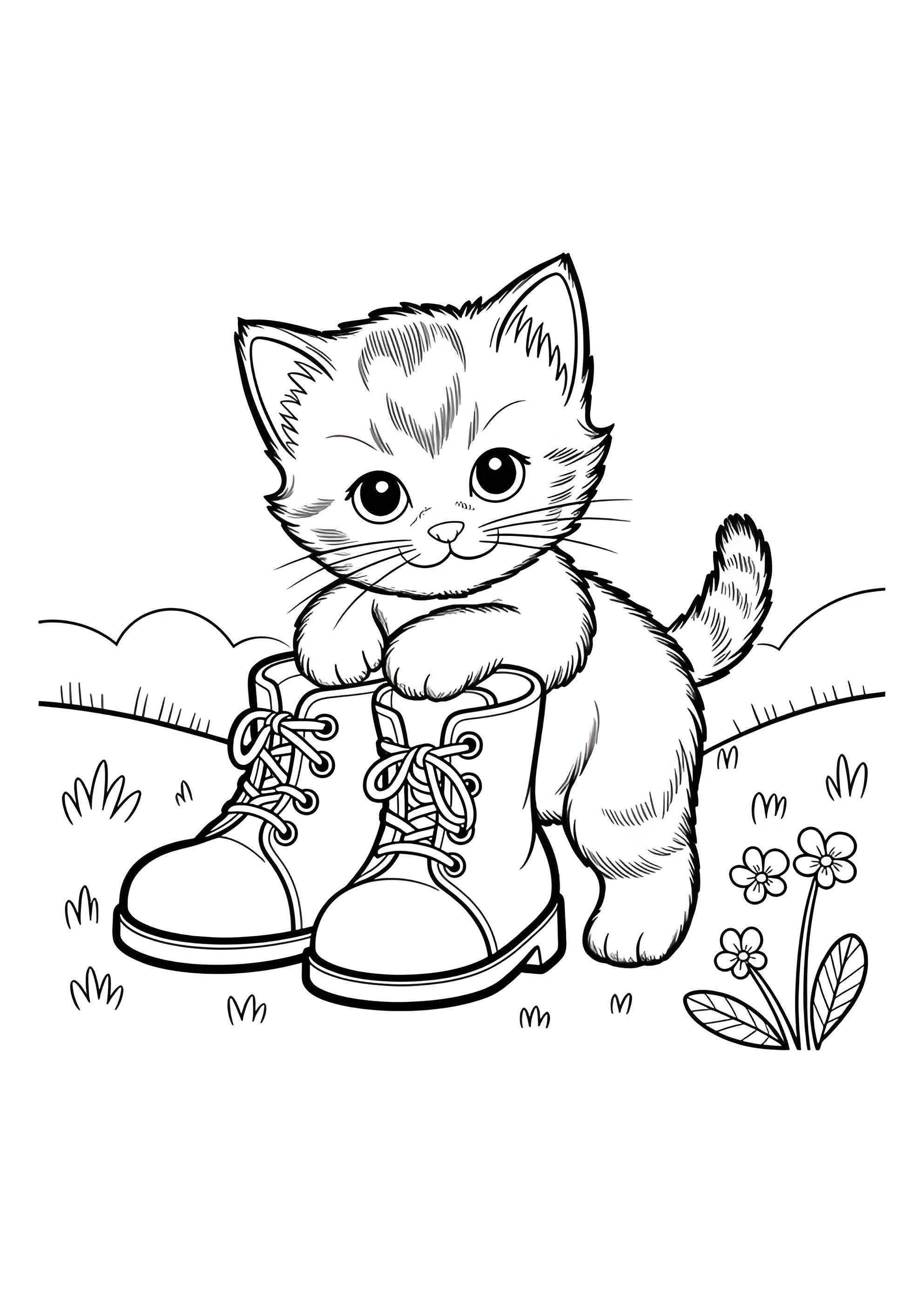 Раскраска Кот в башмаках