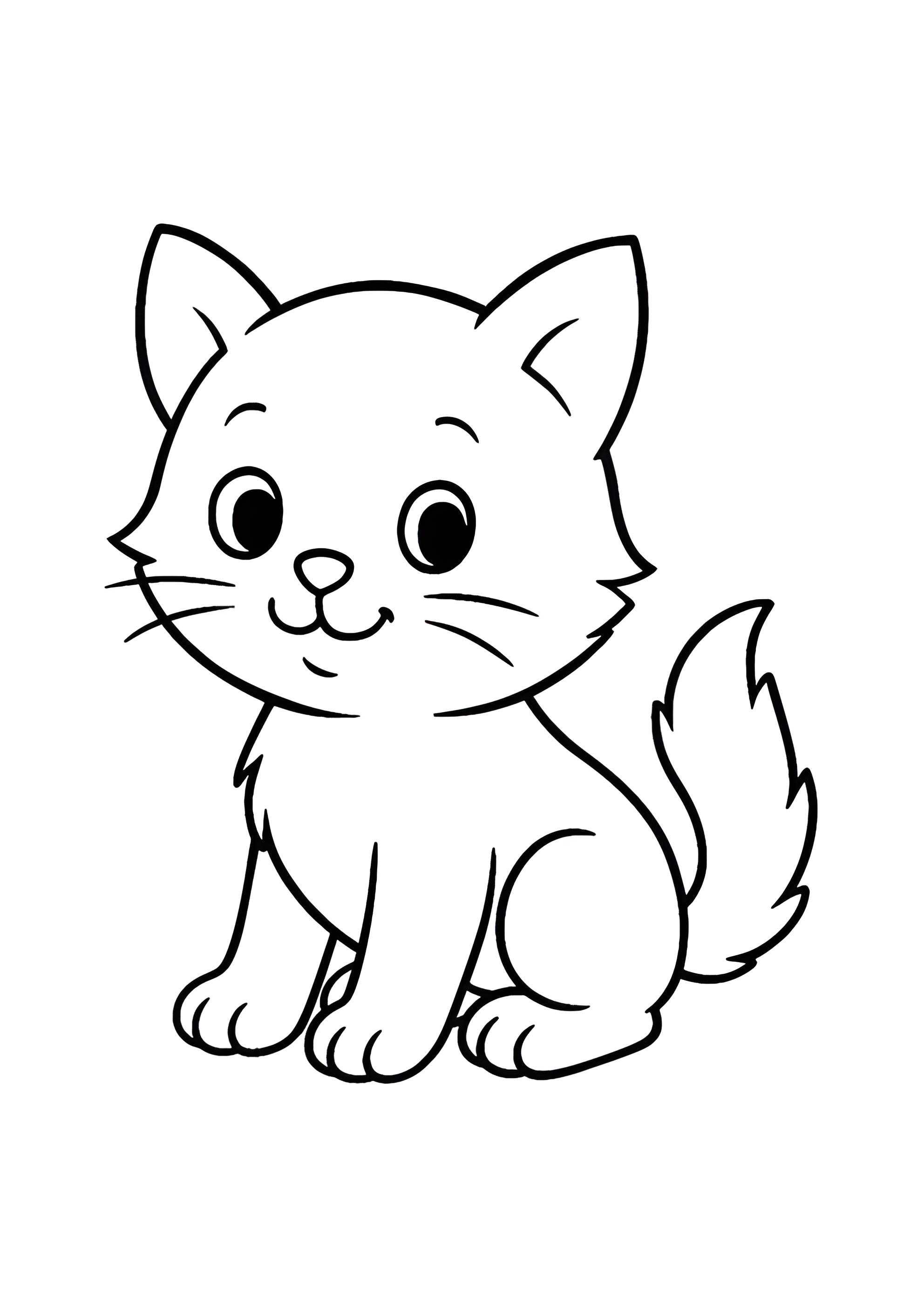 Раскраска Котенок для раскрашивания красками