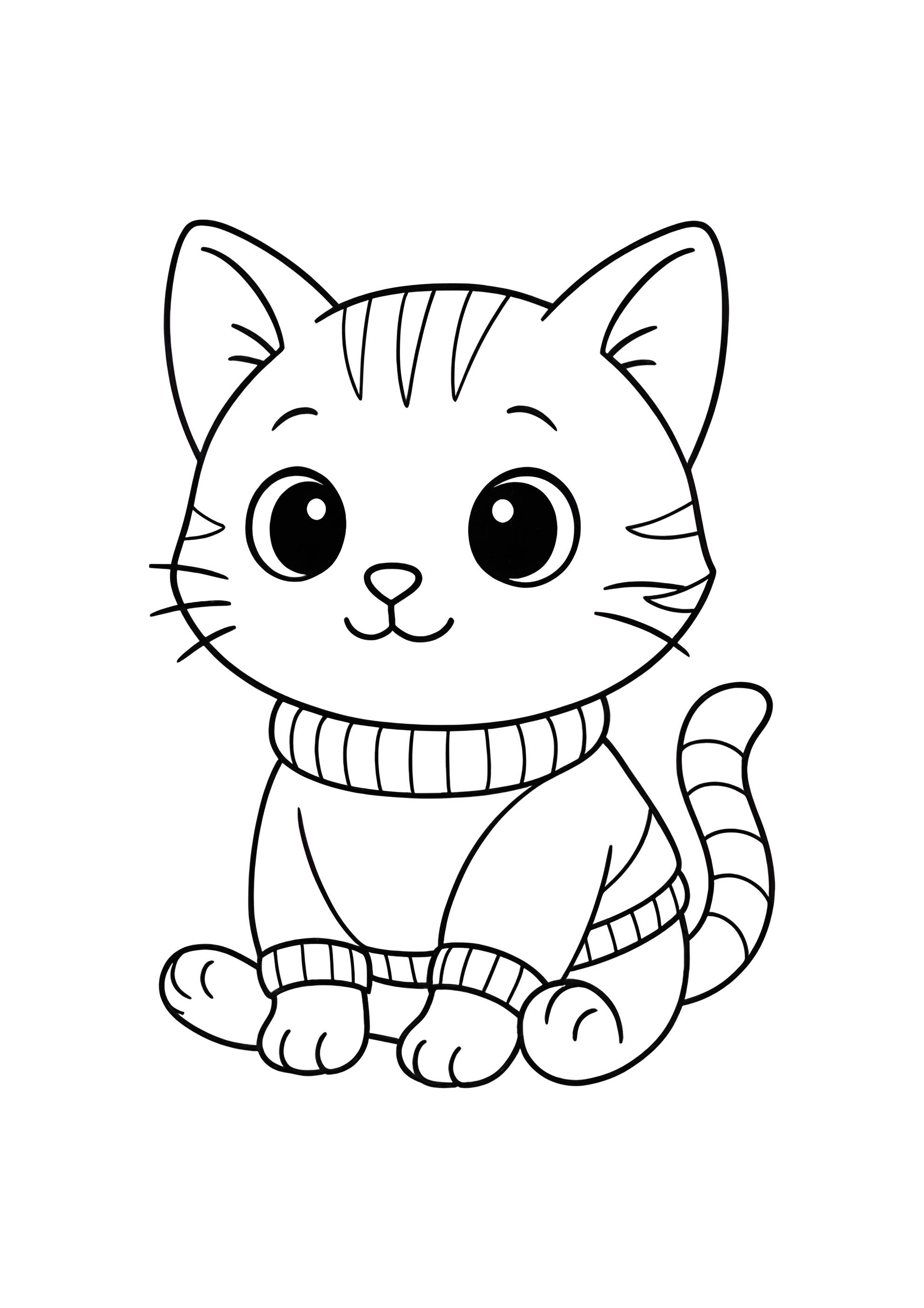 Раскраска Котенок в кофточке