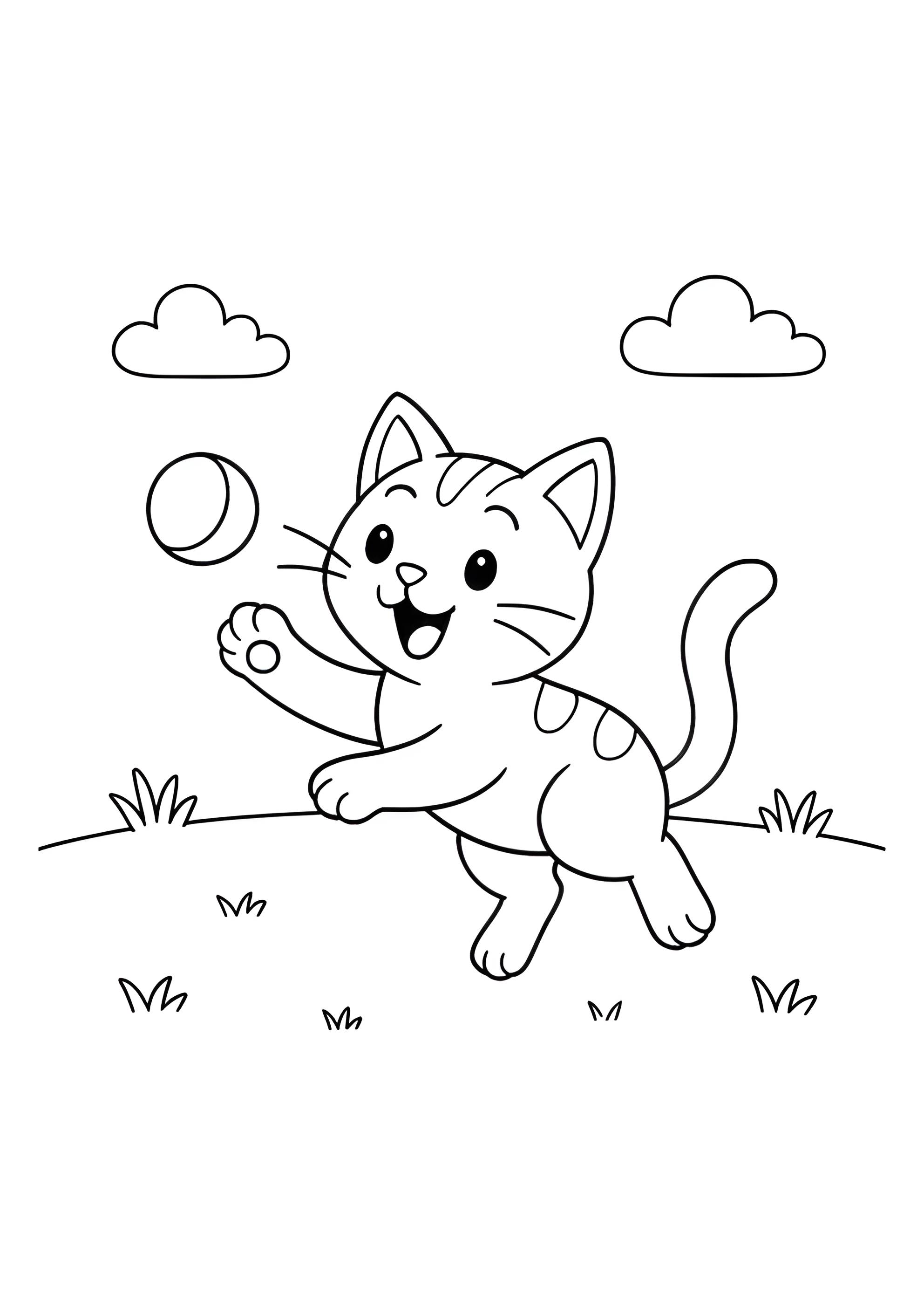 Раскраска Котик хочет поиграть