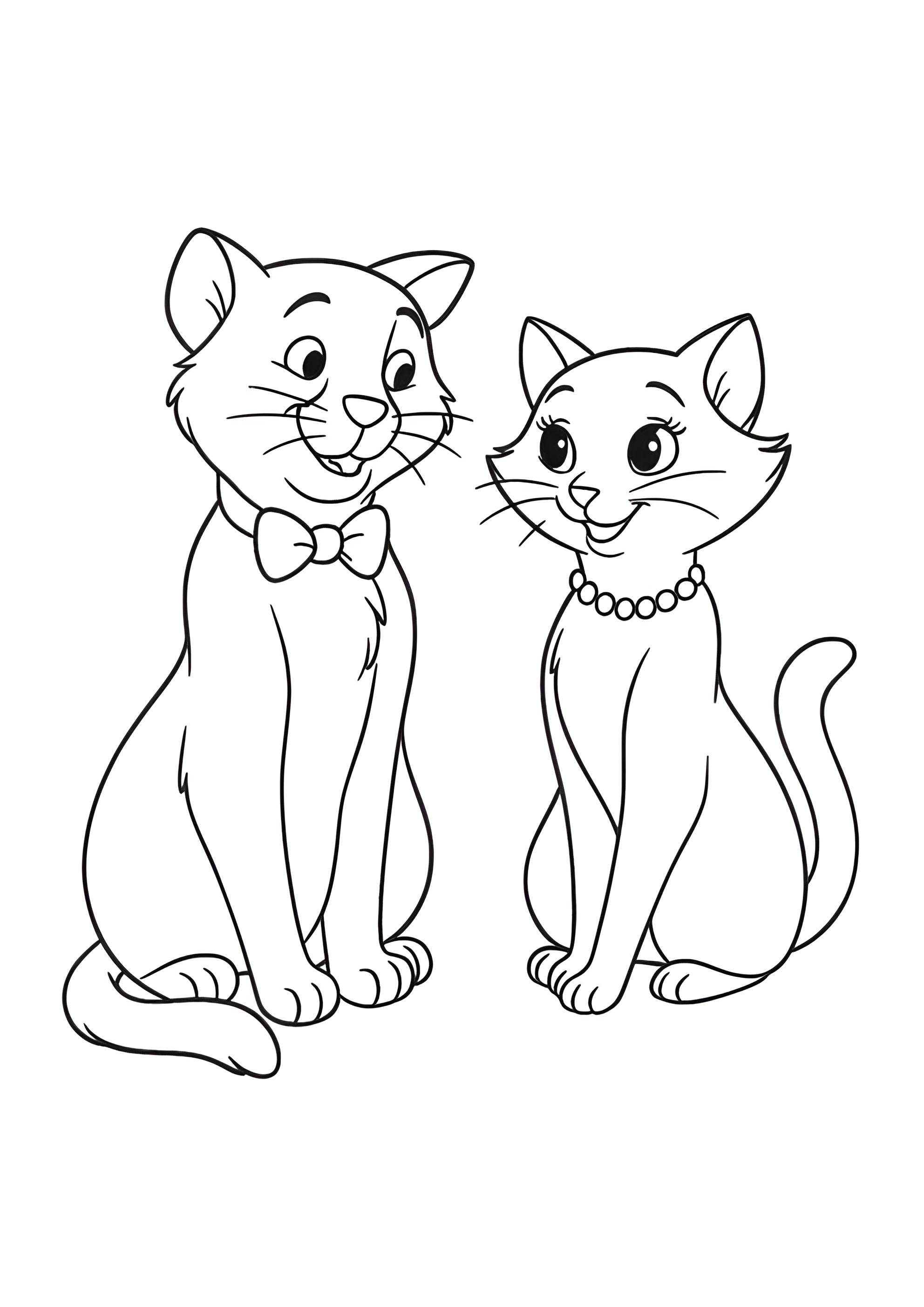 Раскраска Коты-аристократы