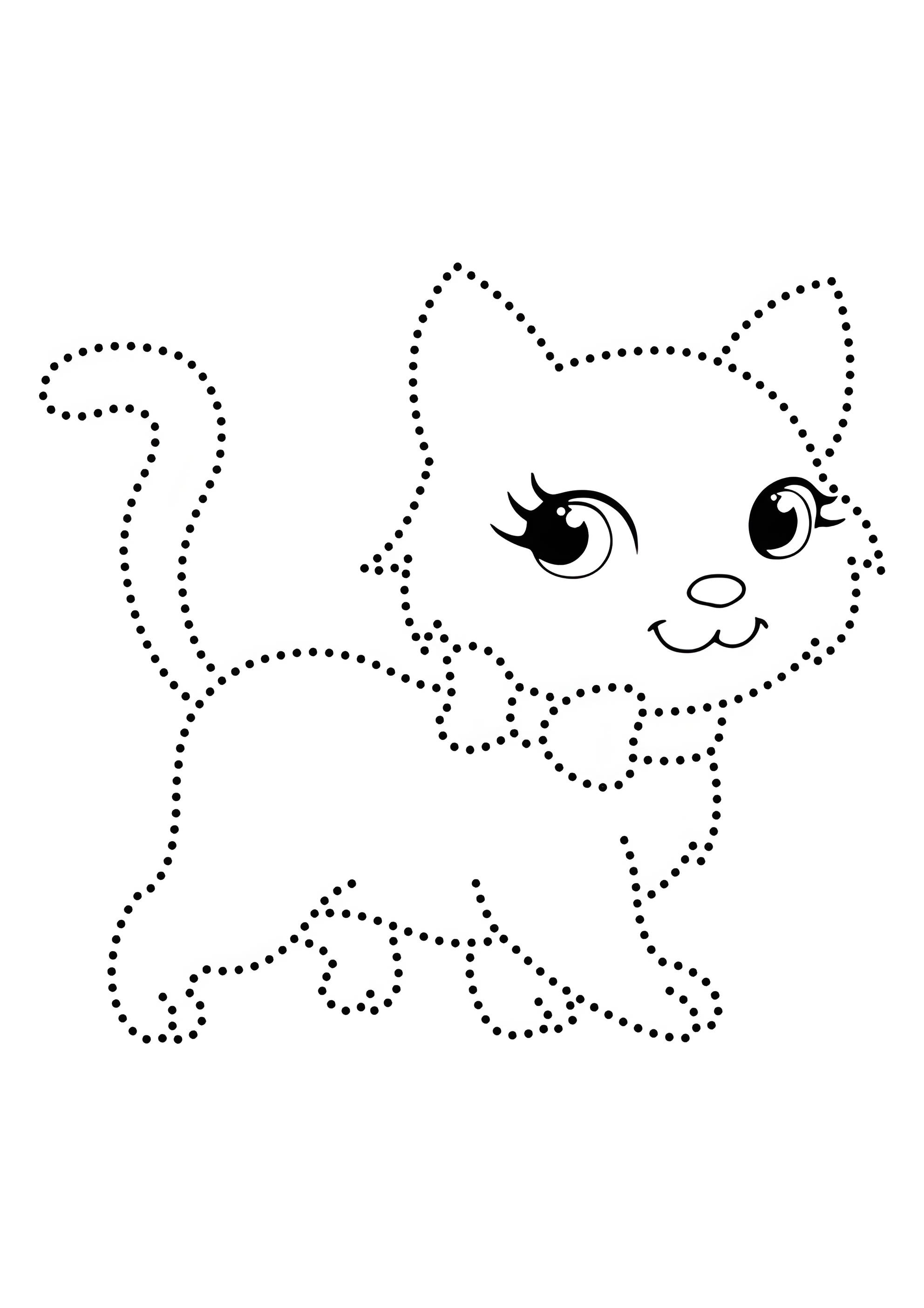 Раскраска Котёнок по точкам