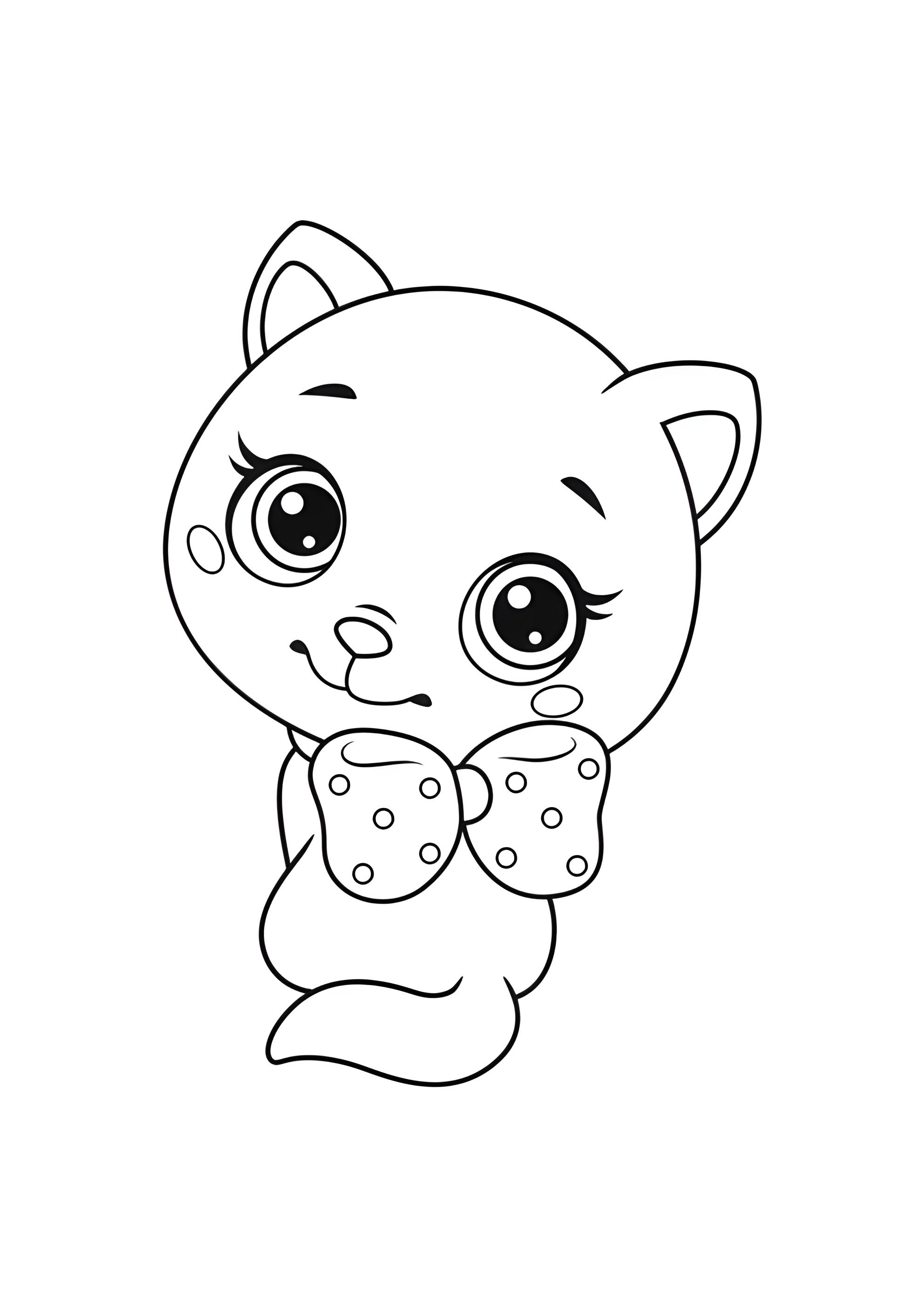Раскраска Котёнок с бантиком