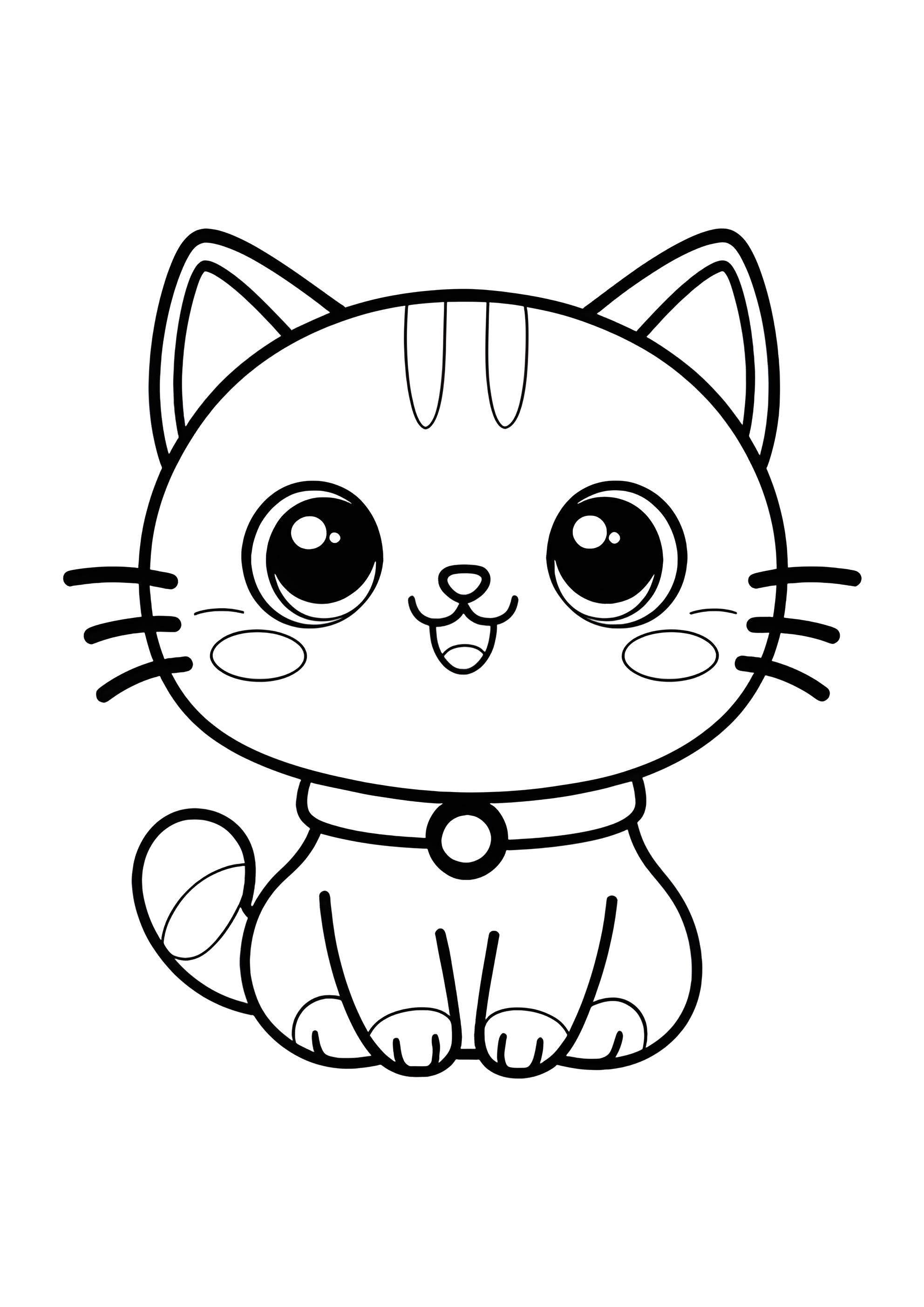 Раскраска Котёнок с ошейником