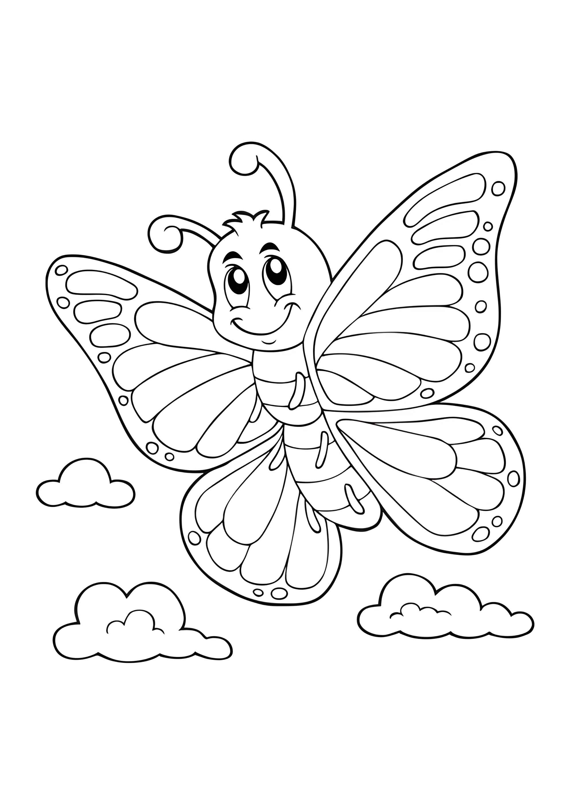 Раскраска Красивая бабочка для малышей