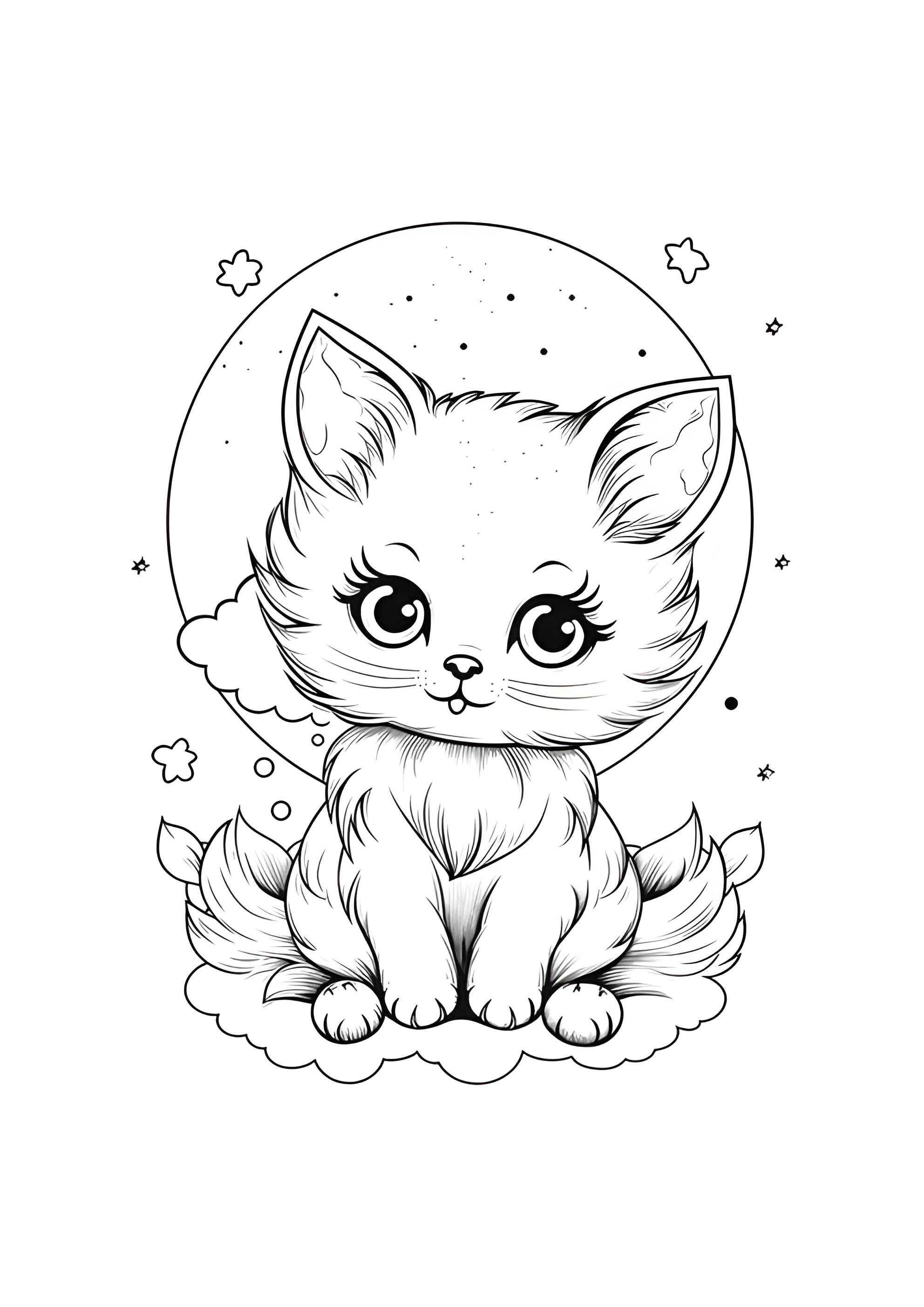 Раскраска Красивая кошечка