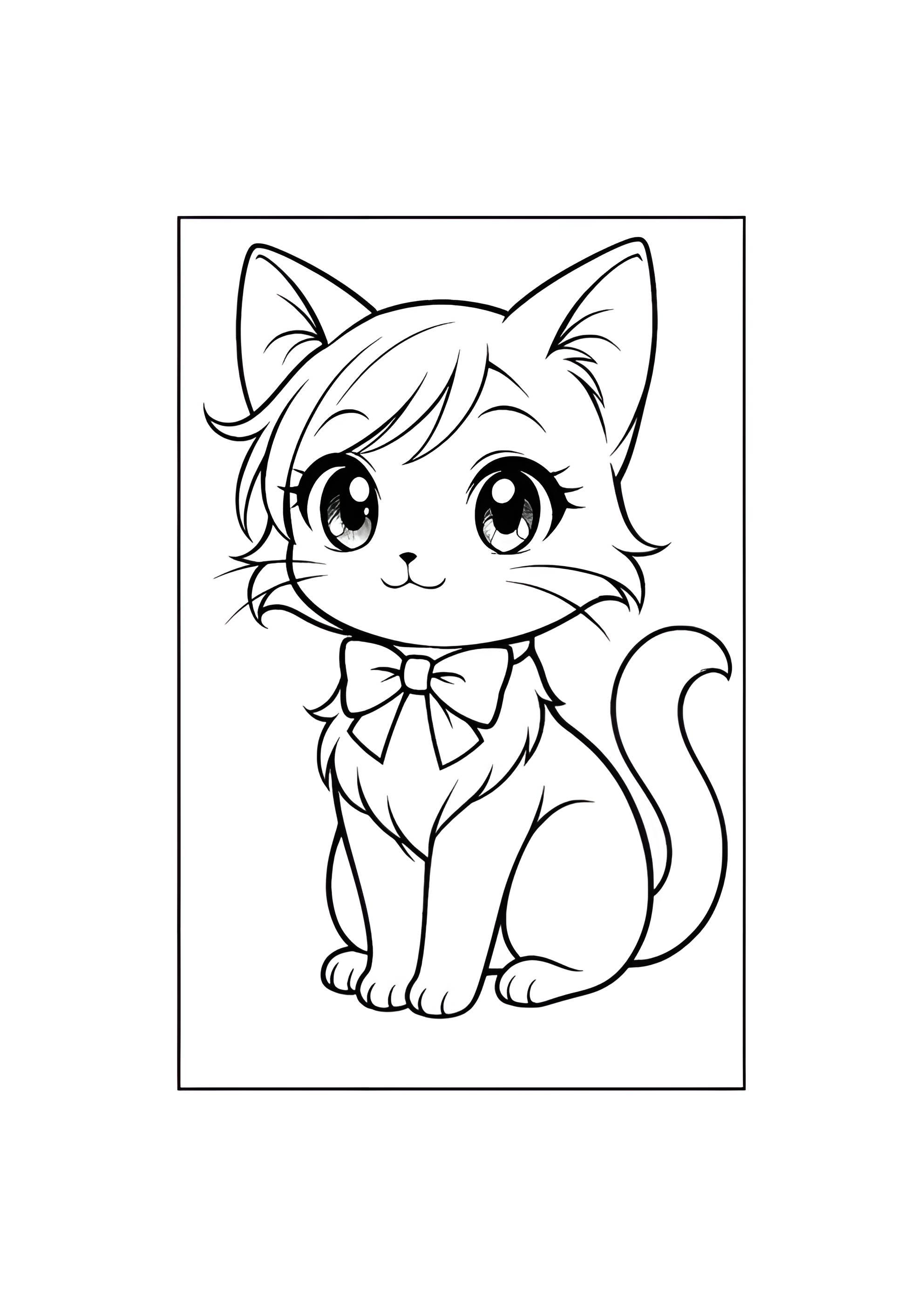 Раскраска Красивая кошка