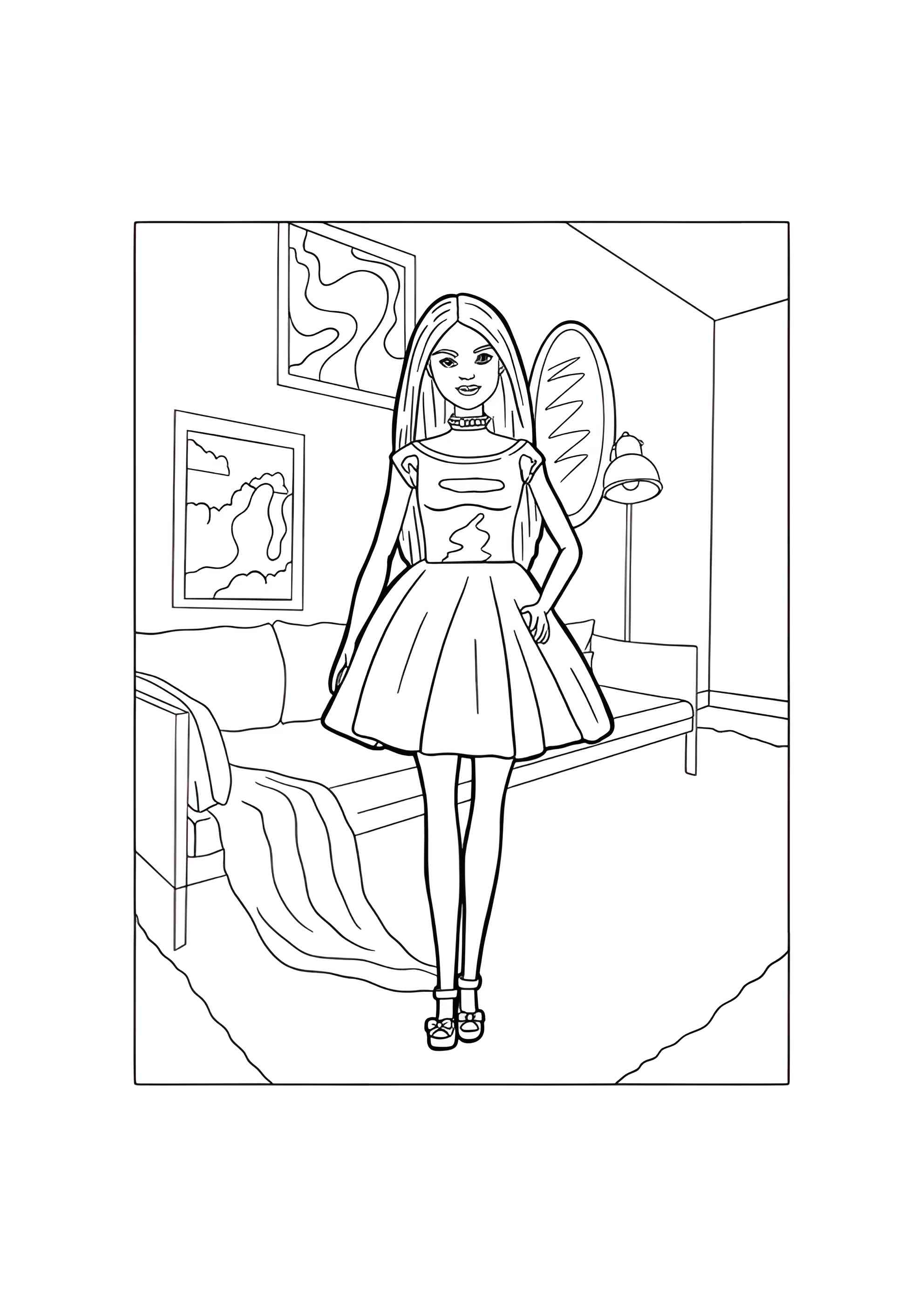 Раскраска Куколка Барби