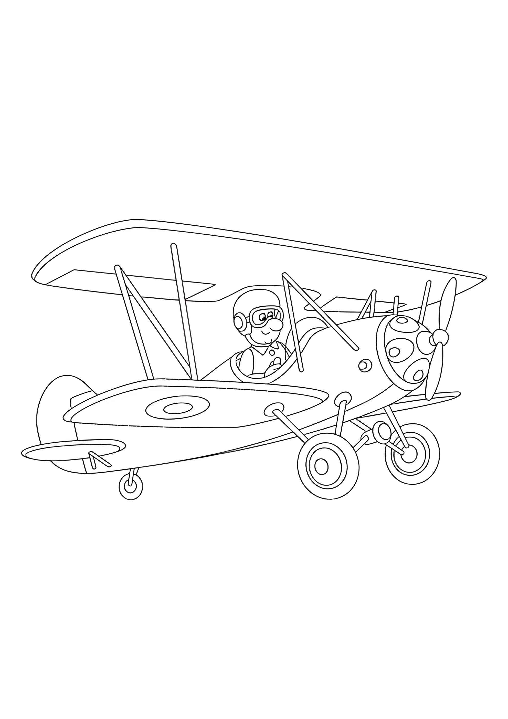 Раскраска Кукурузник с пилотом