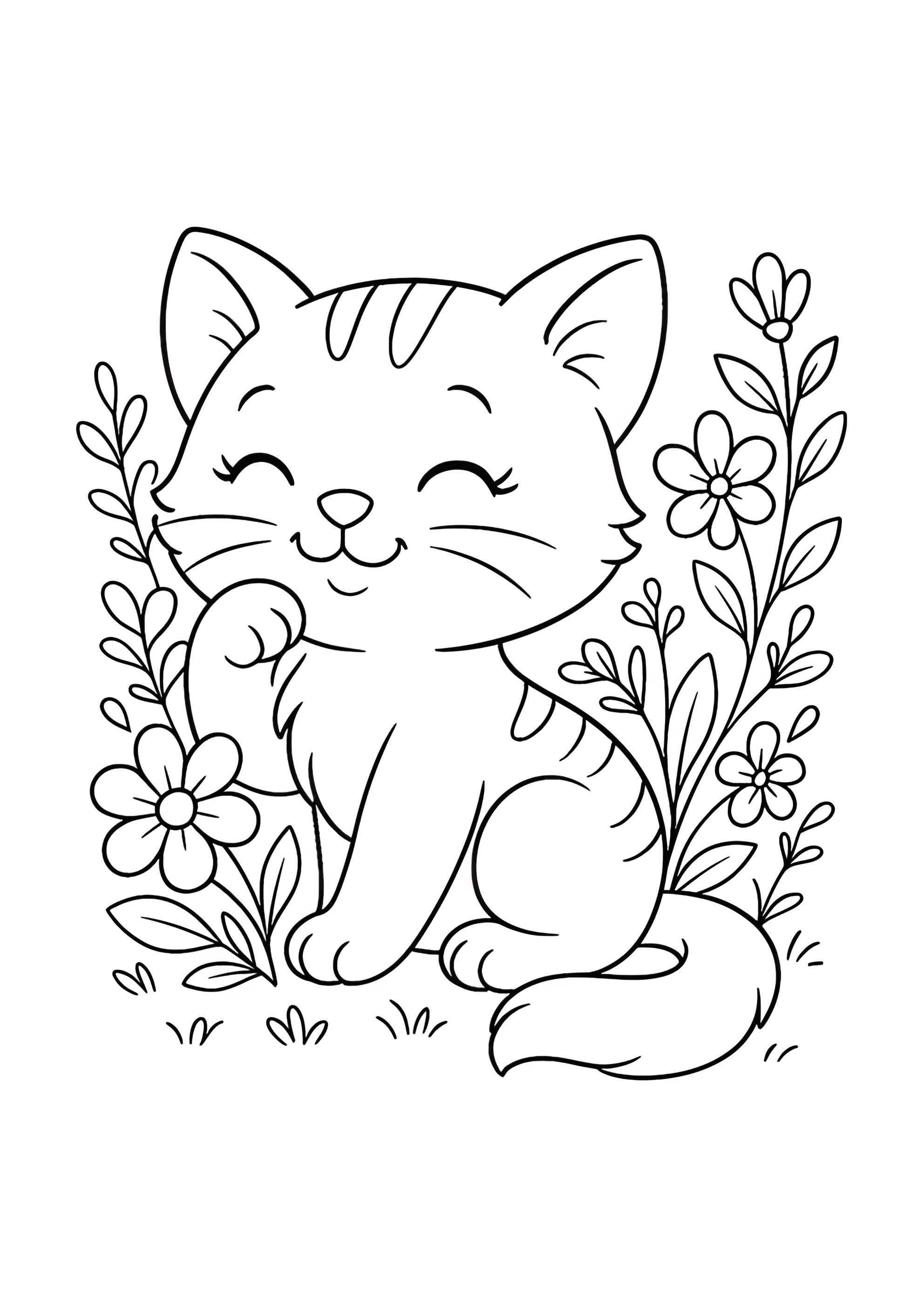 Раскраска Ласковый котенок