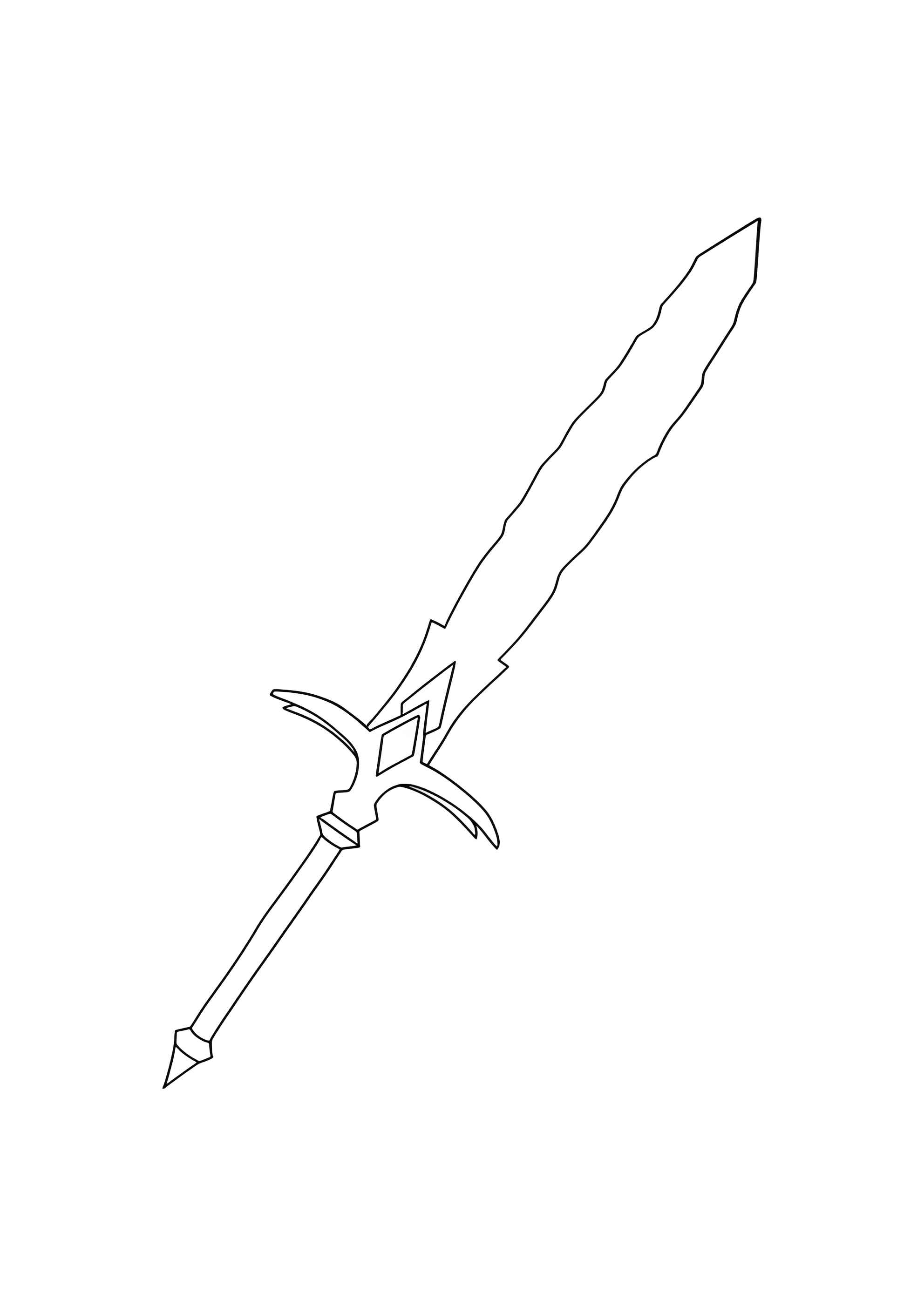 Раскраска Ледяной меч из 99 ночей в лесу