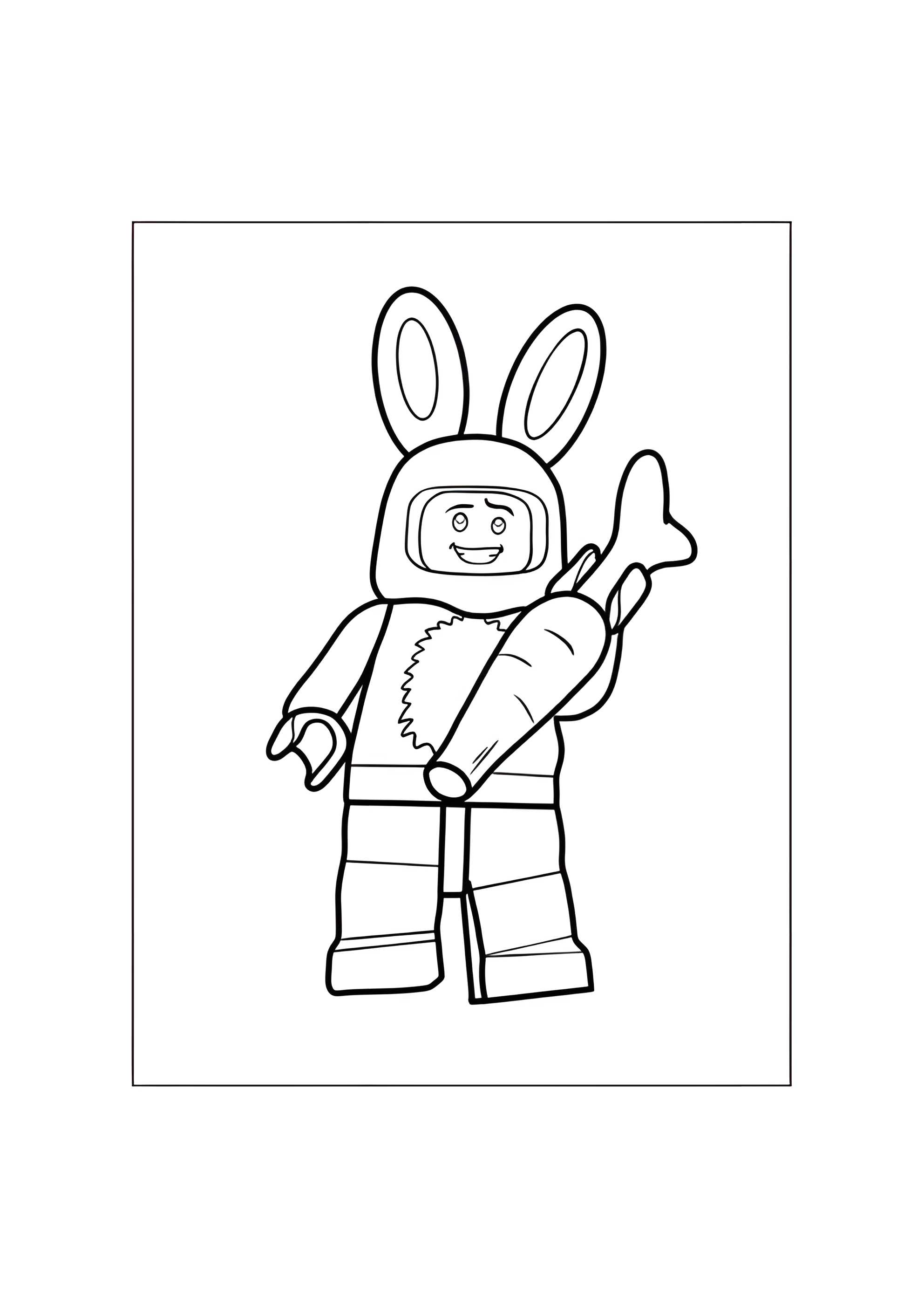 Раскраска Лего Пасхальный зайчик