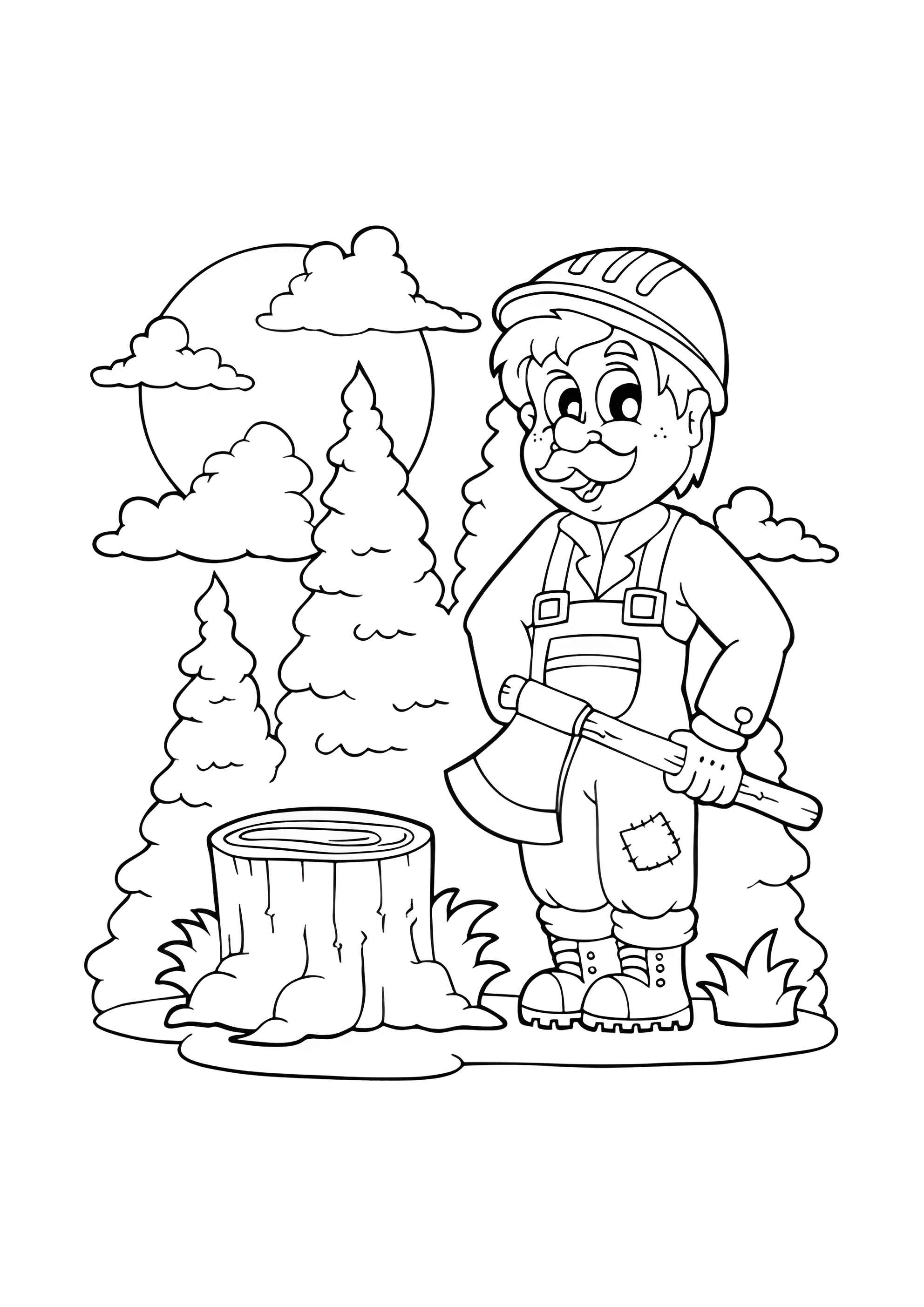Раскраска Лесоруб