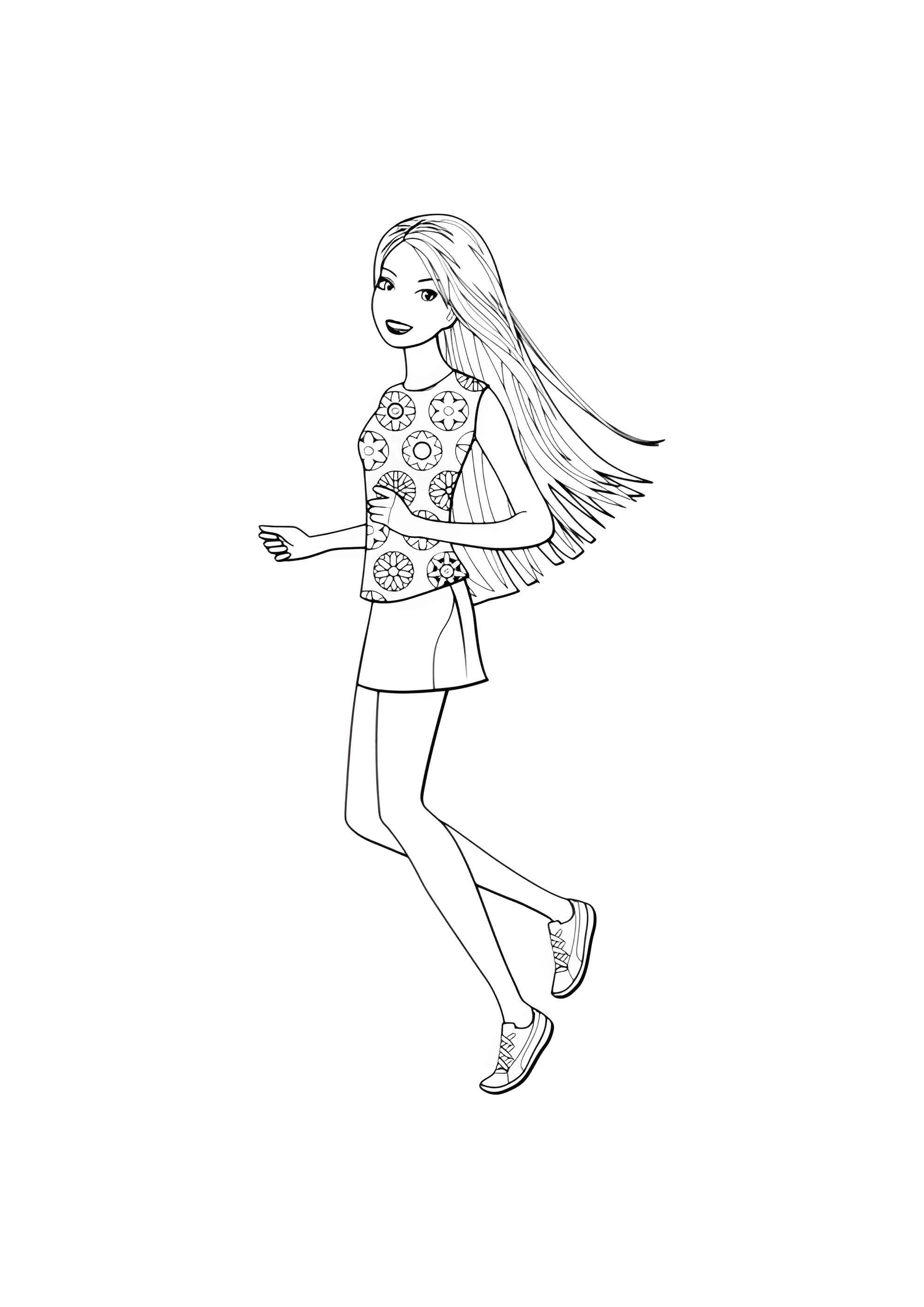 Раскраска Летняя прогулка Barbie