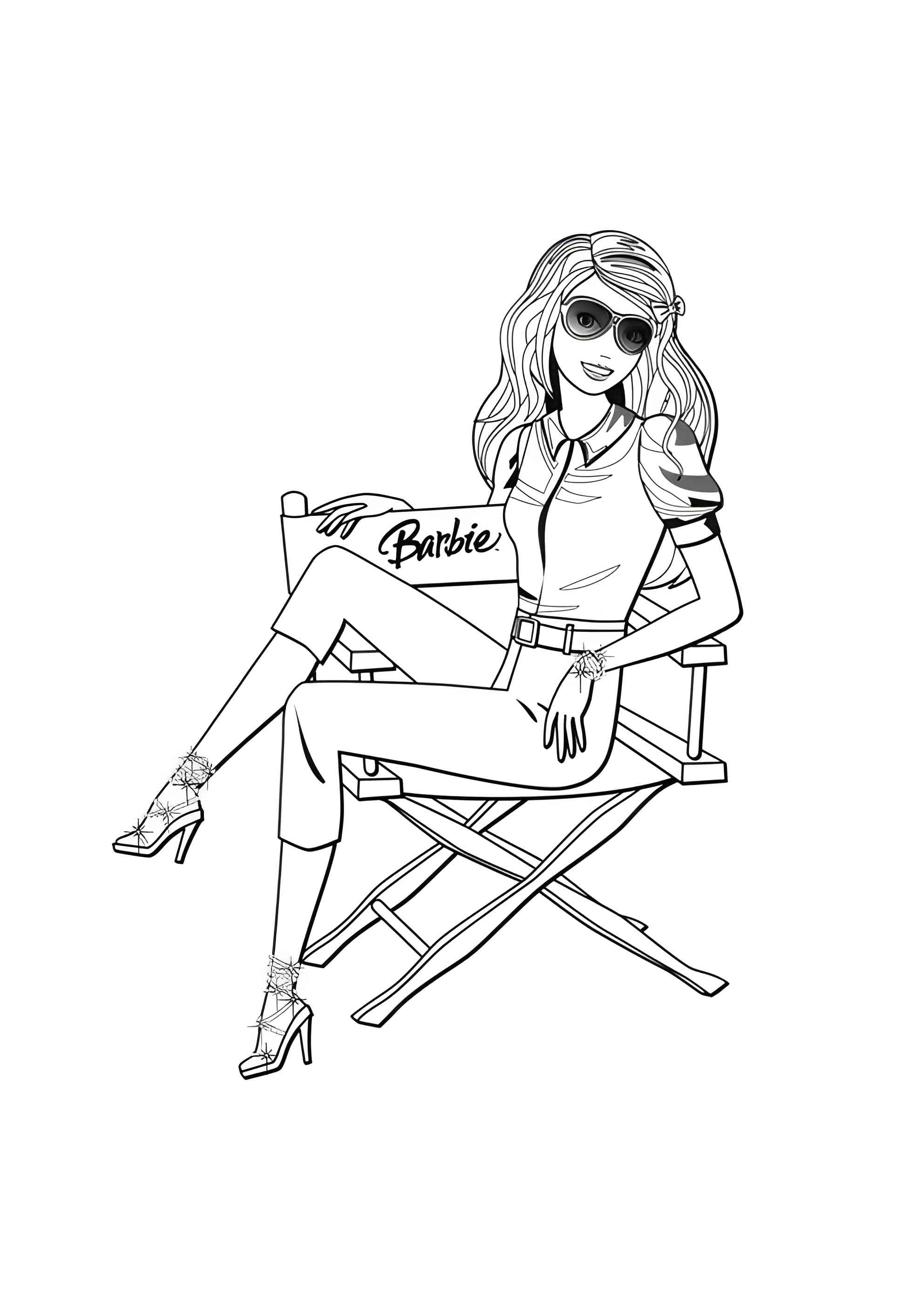 Раскраска Личный стул Барби