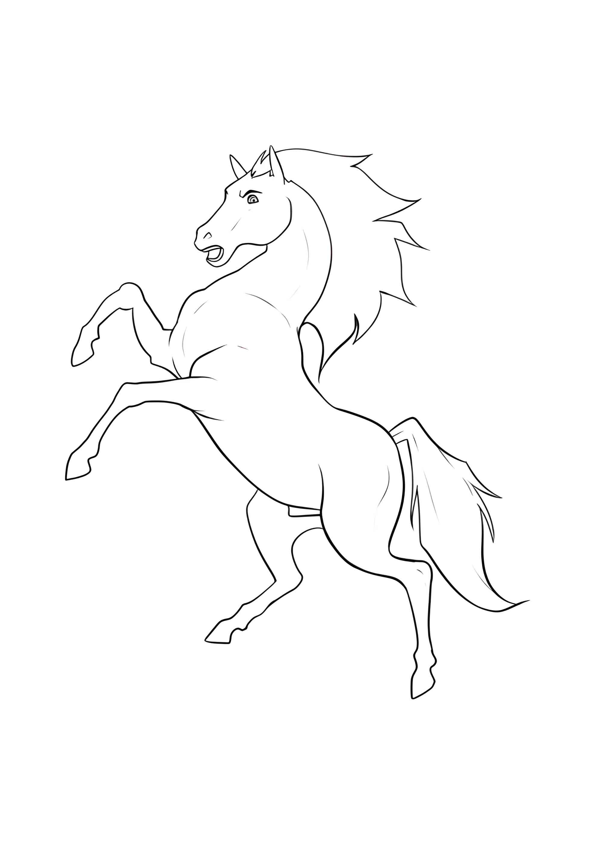 Раскраска Лошадь на дыбах