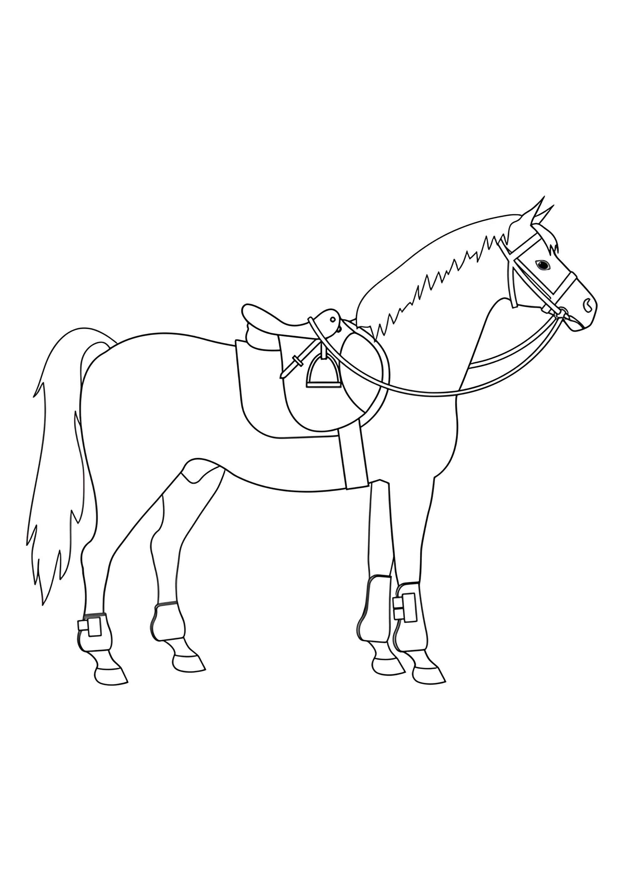 Раскраска Лошадь с седлом