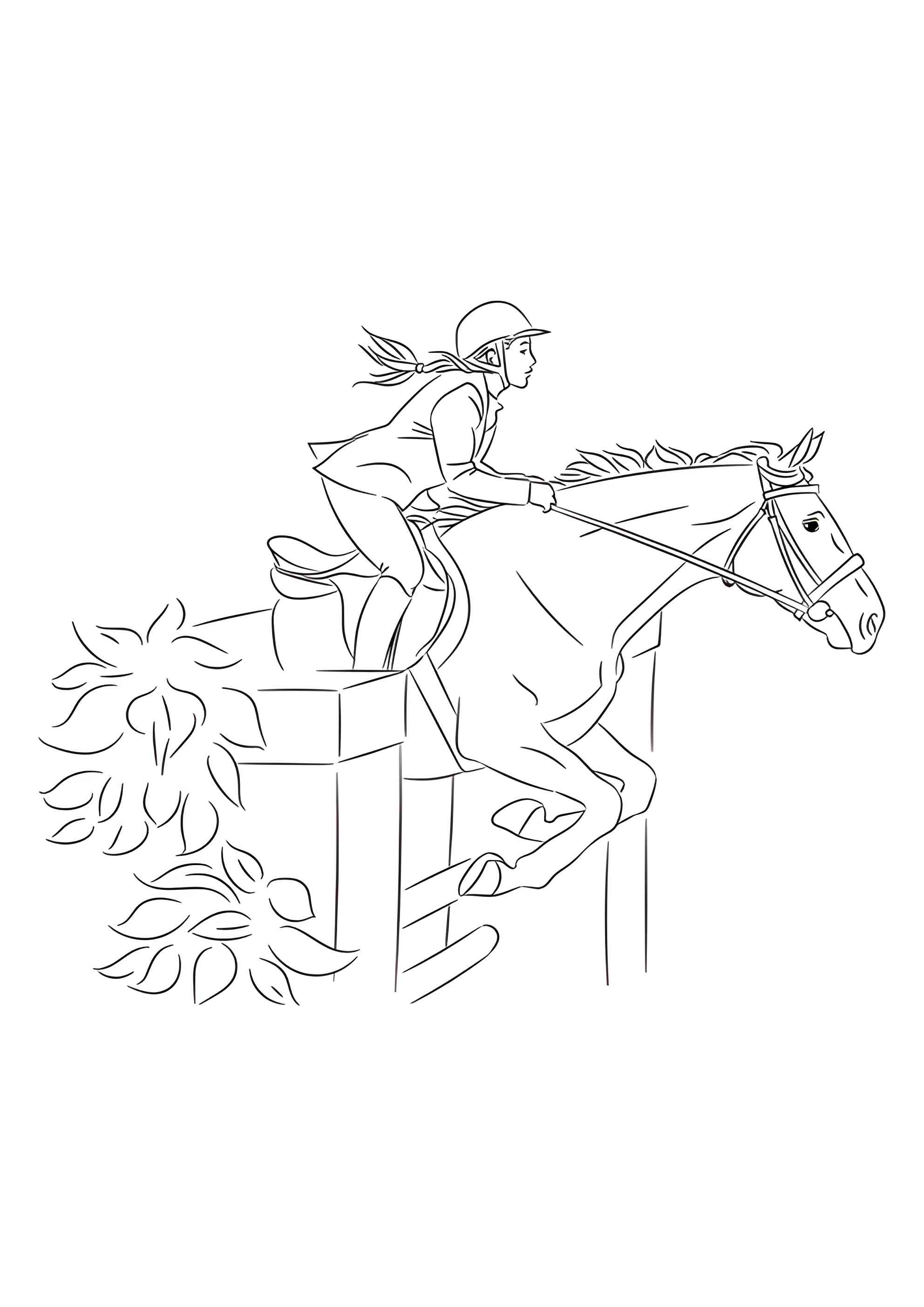 Раскраска Лошадь в прыжке