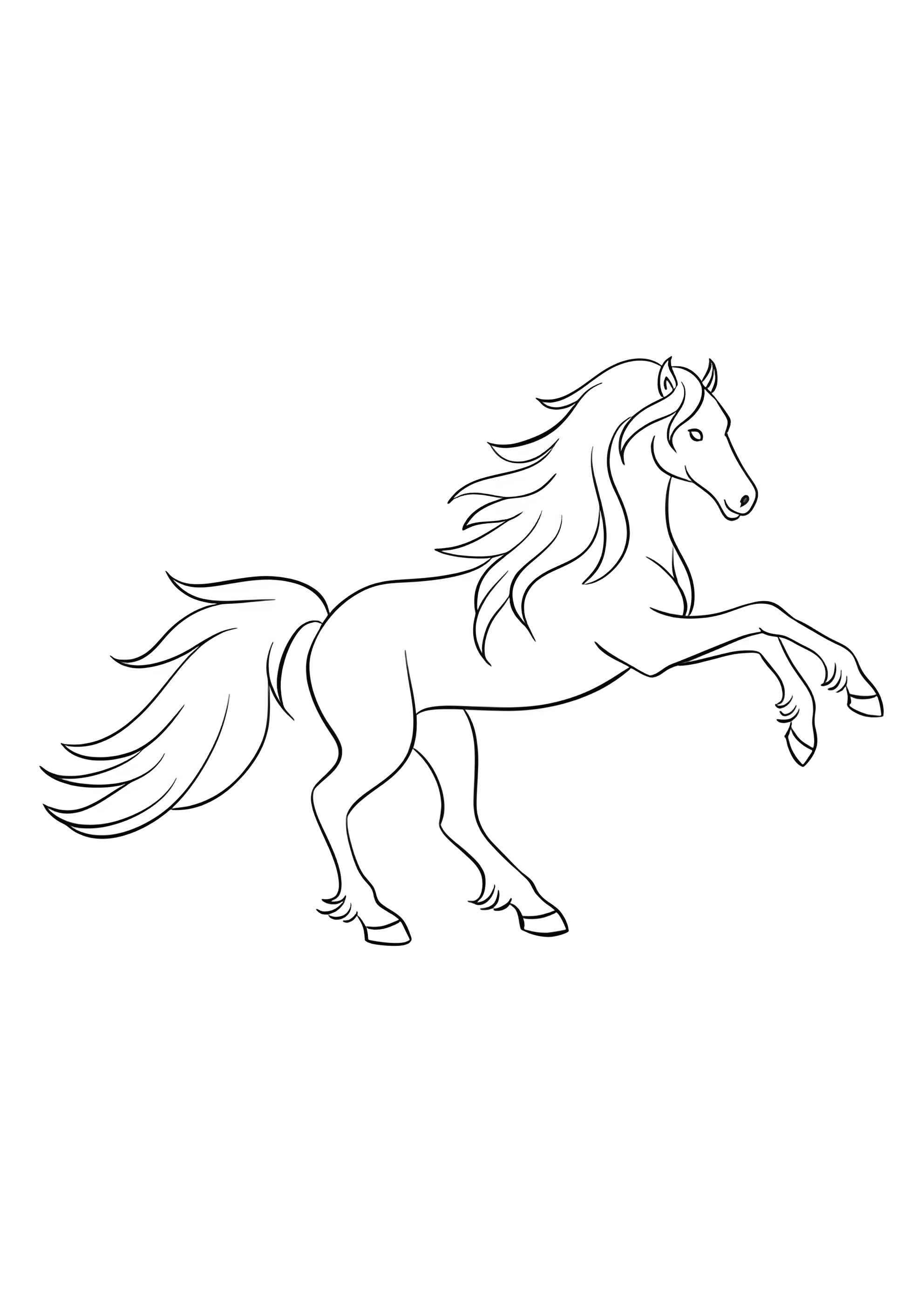 Раскраска Лошадь встаёт на дыбы