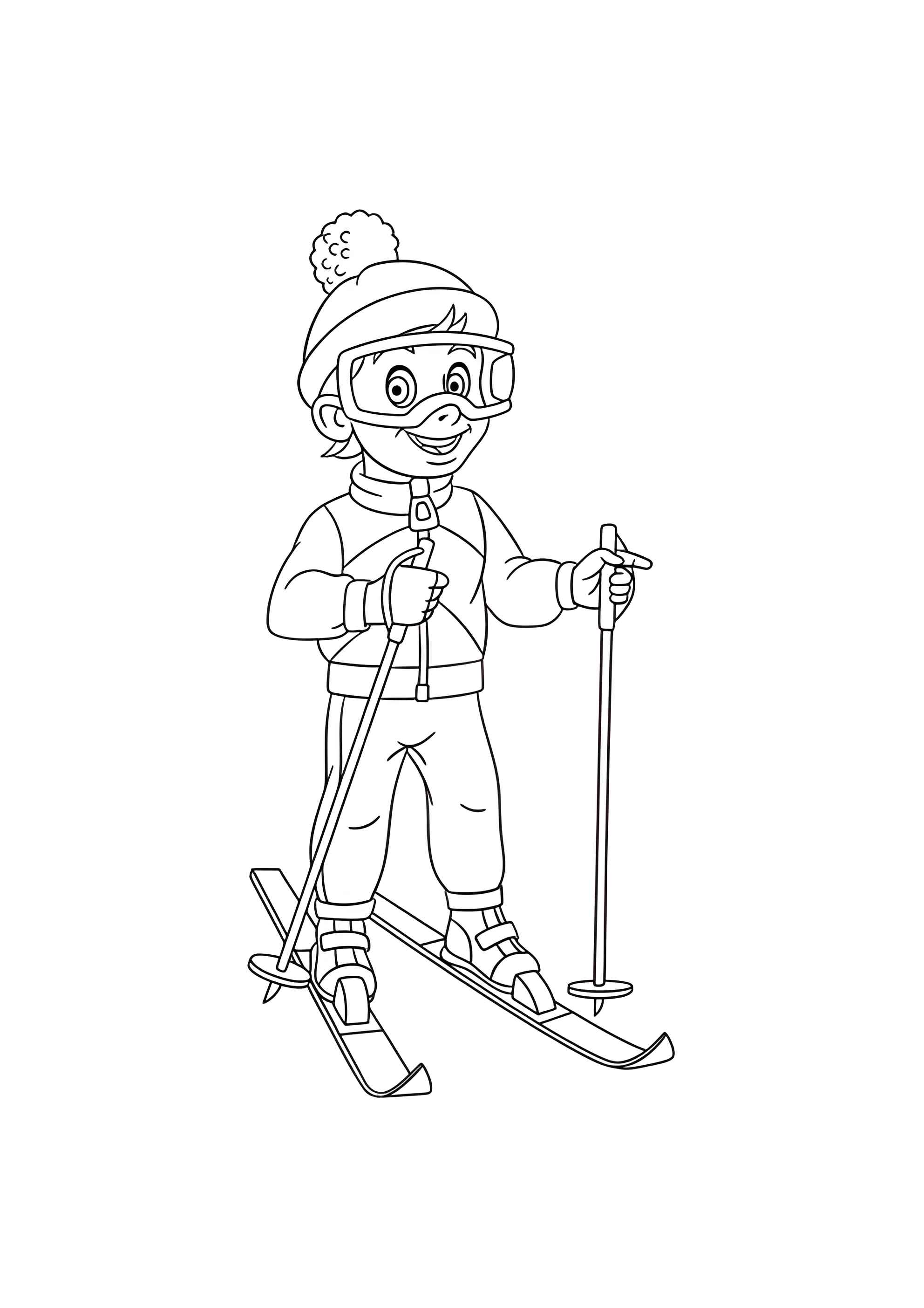 Раскраска Лыжник