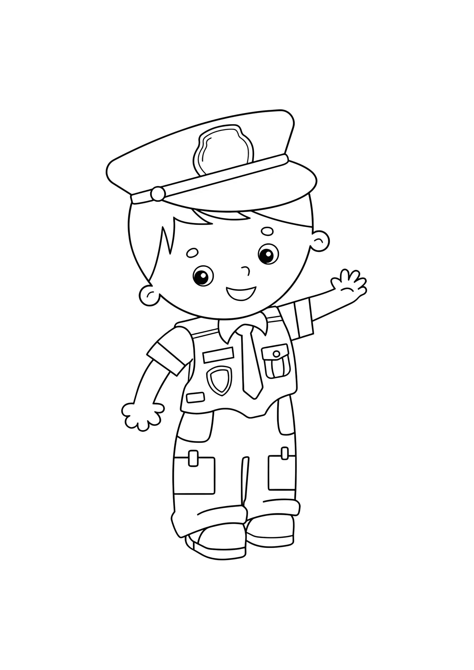 Раскраска Мальчик полицейский