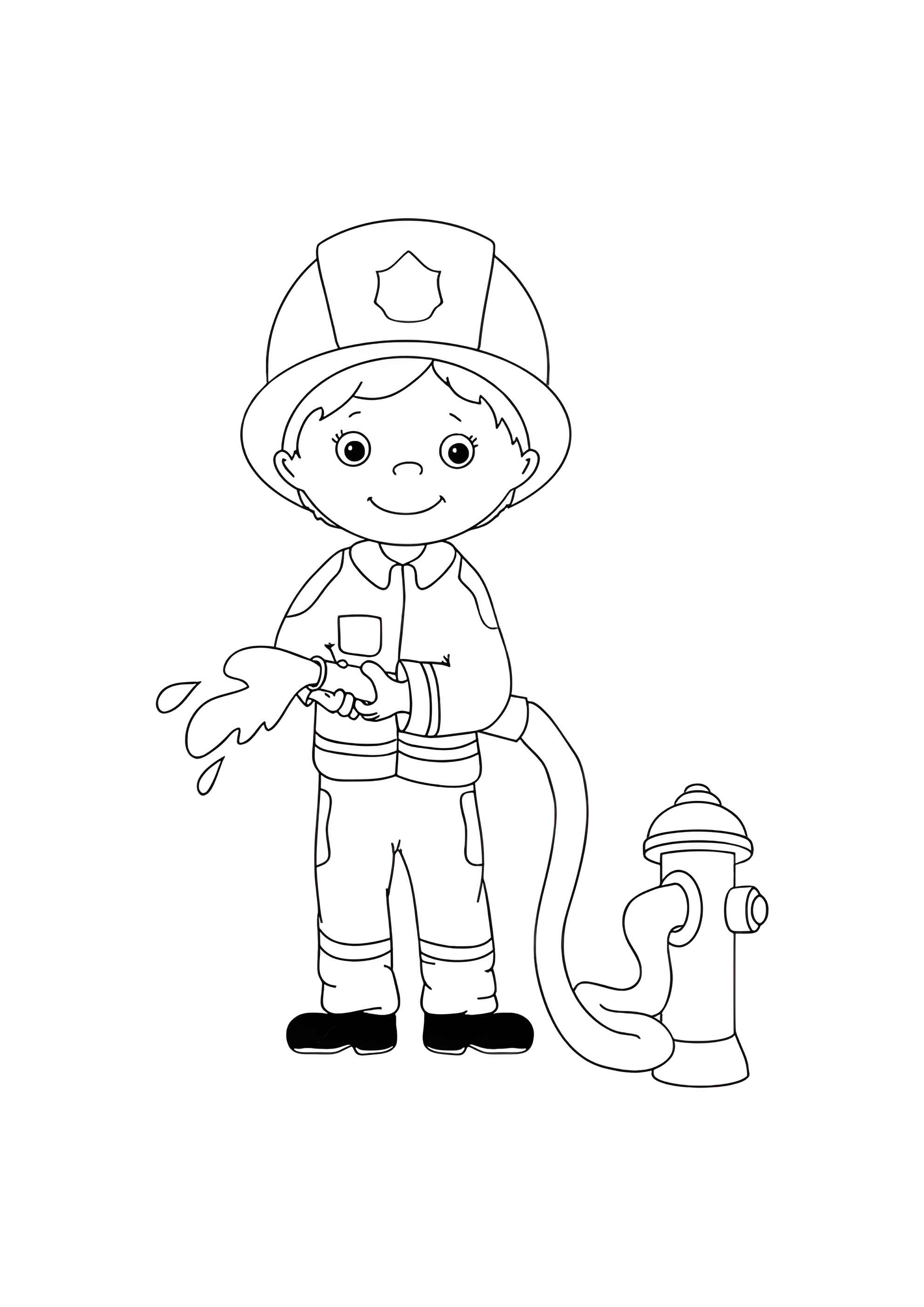 Раскраска Мальчик-пожарный