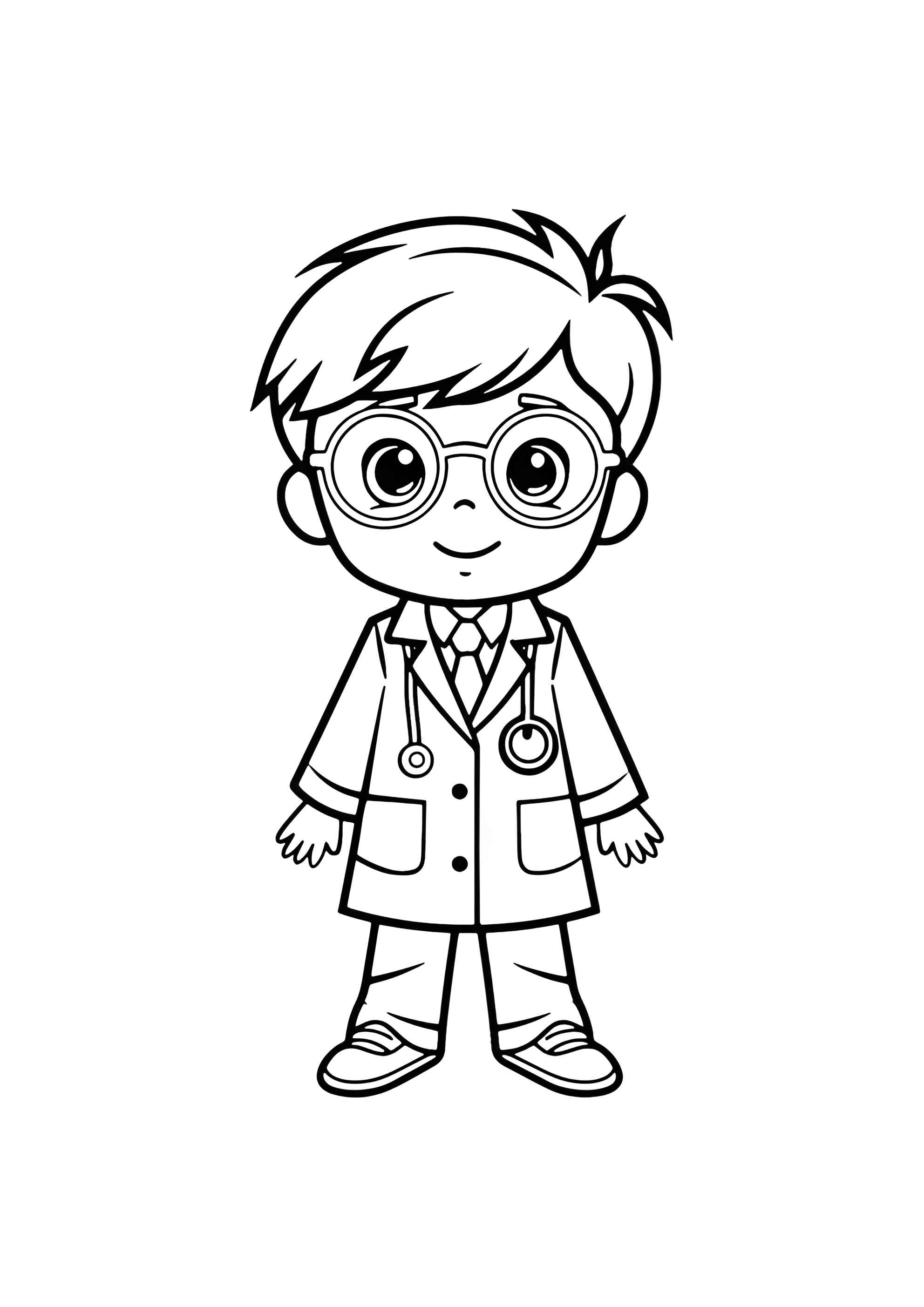 Раскраска Мальчик врач