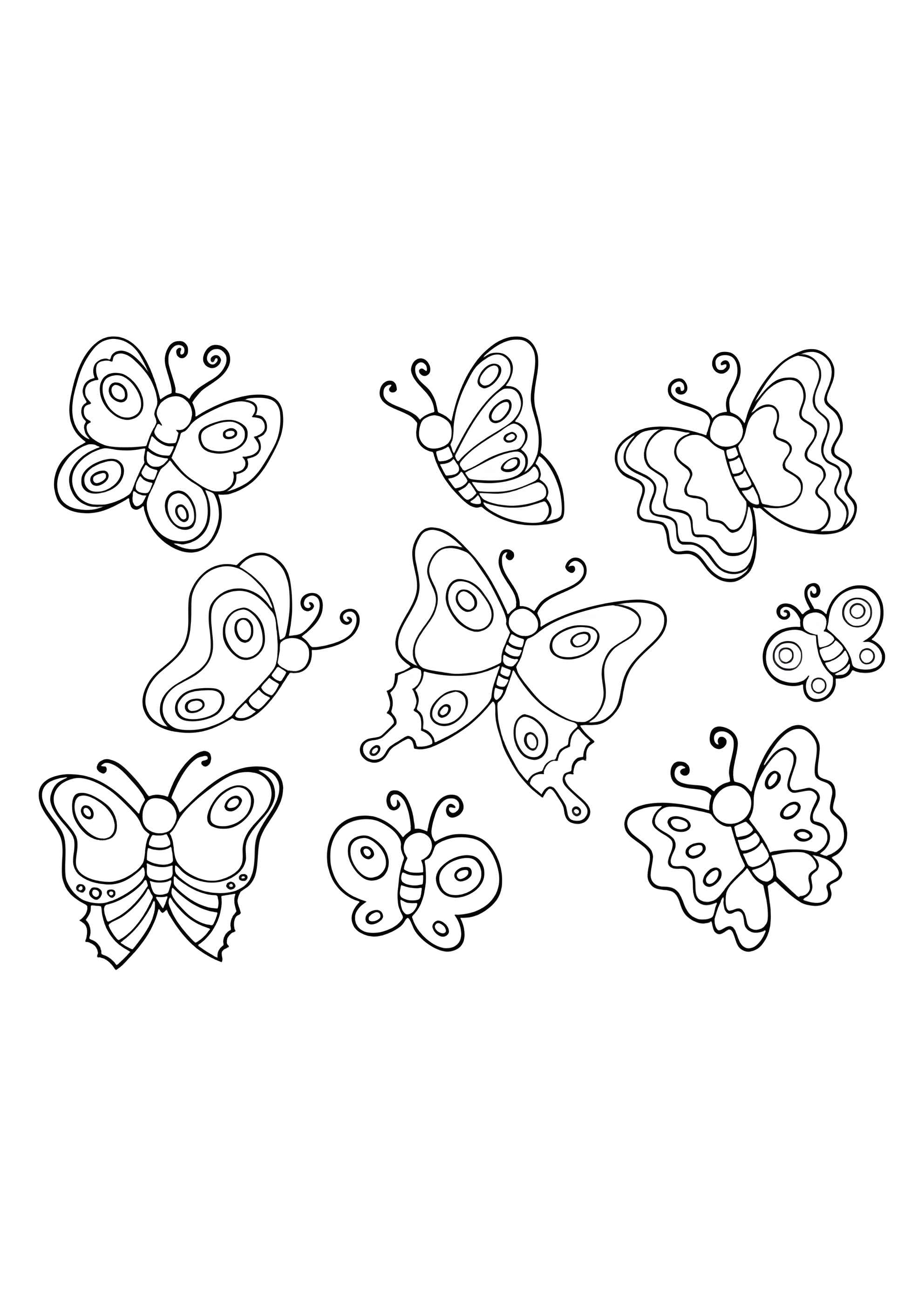 Раскраска Маленькие бабочки